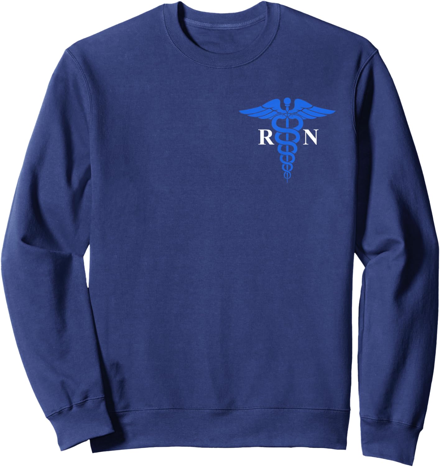 Rn Nurse Caduceus Symbol Nursing Design Sweatshirt - Sweatshirt | Navy
