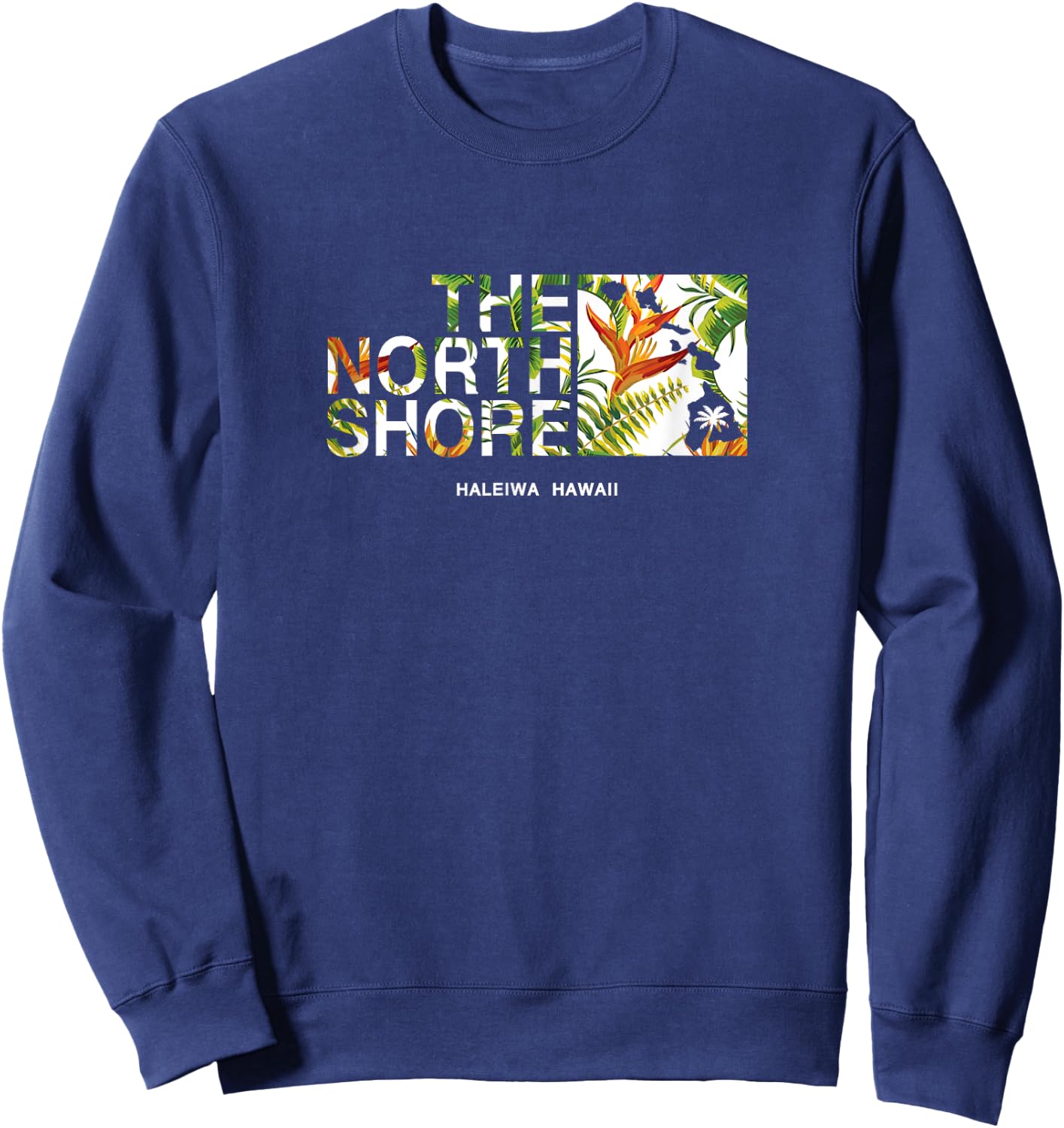 Hawaii North Shore Haleiwa Bird of Paradise Sweatshirt - Sweatshirt | Navy