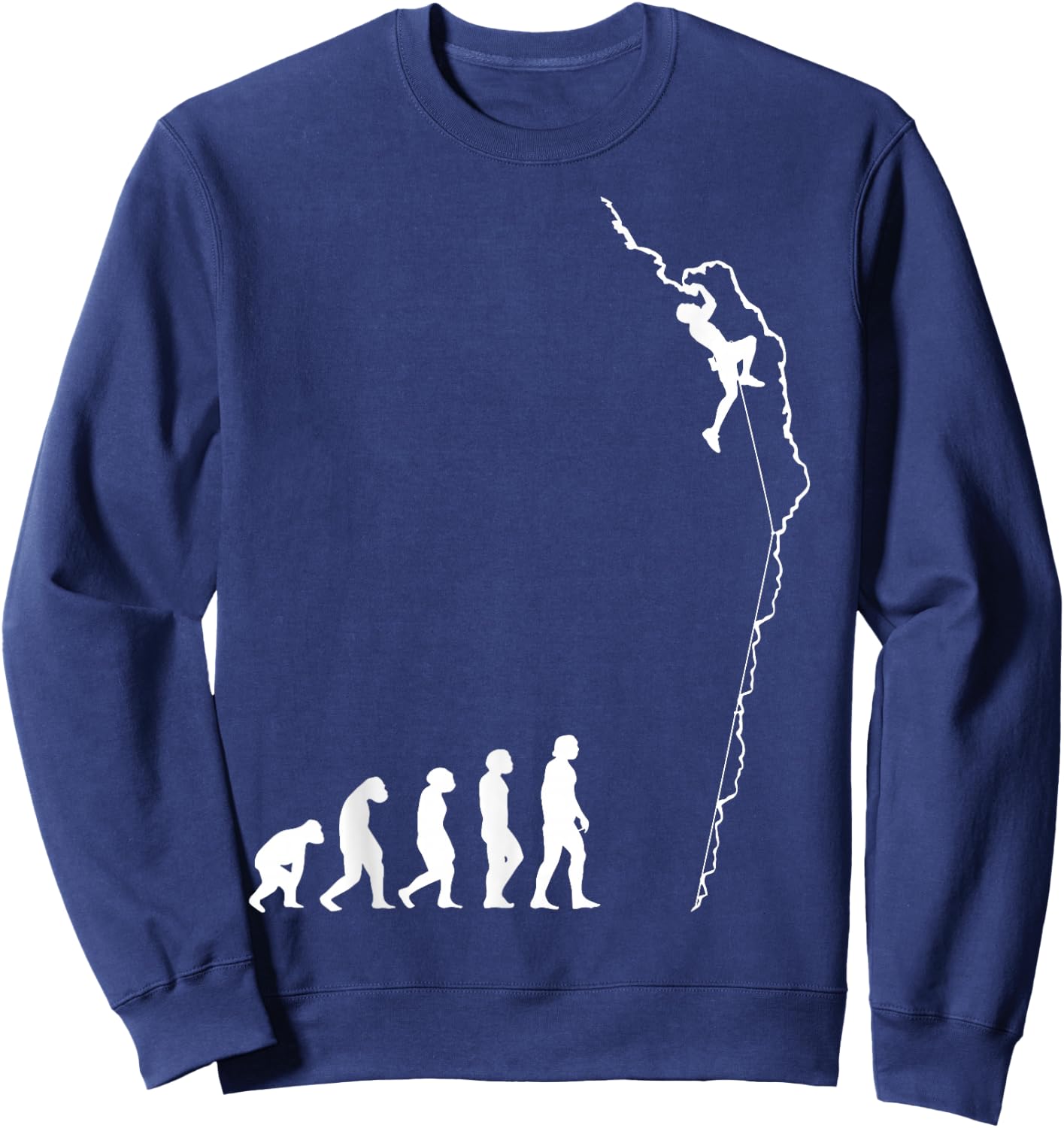 Climbing Evolution - Fun Bouldering Rock Climber Sweatshirt - Sweatshirt | Navy