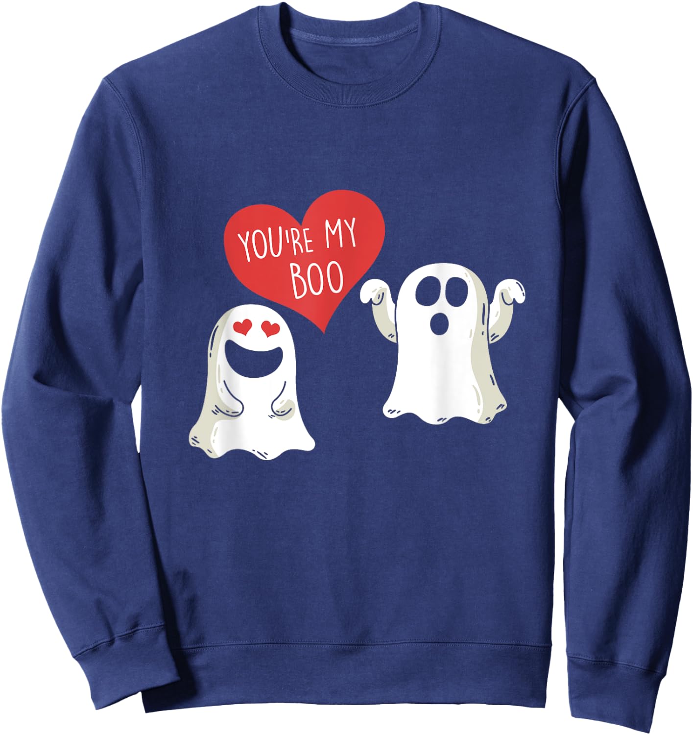 Cute Ghost Couple Boo To You Halloween Du bist mein Boo Sweatshirt - Sweatshirt | Navy