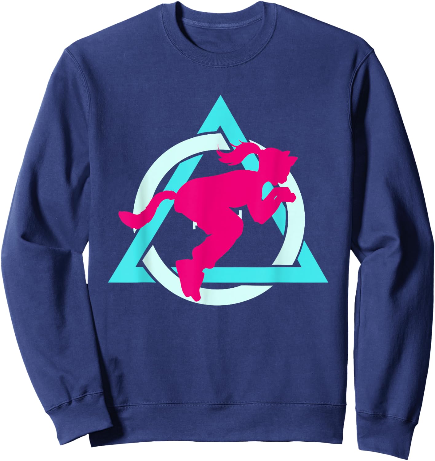 Therian quadrobics sign with jumping girl logo Therianthropy Sweatshirt - Sweatshirt | Navy