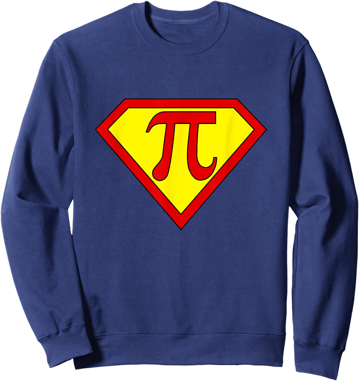Captain Pi Superhero Pi Symbol Cool Math Super Hero T Shirt Sweatshirt - Sweatshirt | Navy