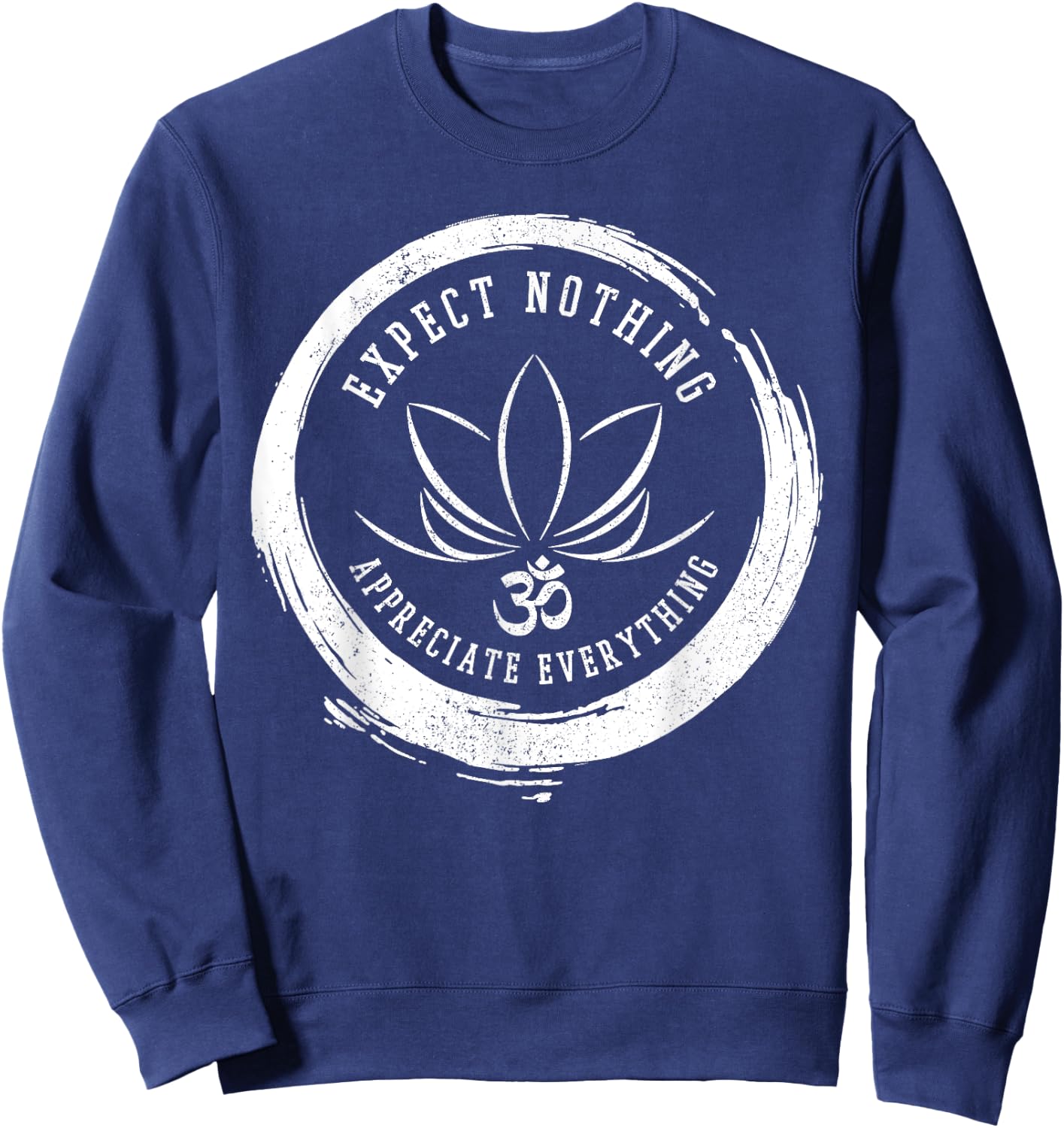 Buddhism Saying Lotus Flower Om Symbol Yoga Gift Sweatshirt - Sweatshirt | Navy