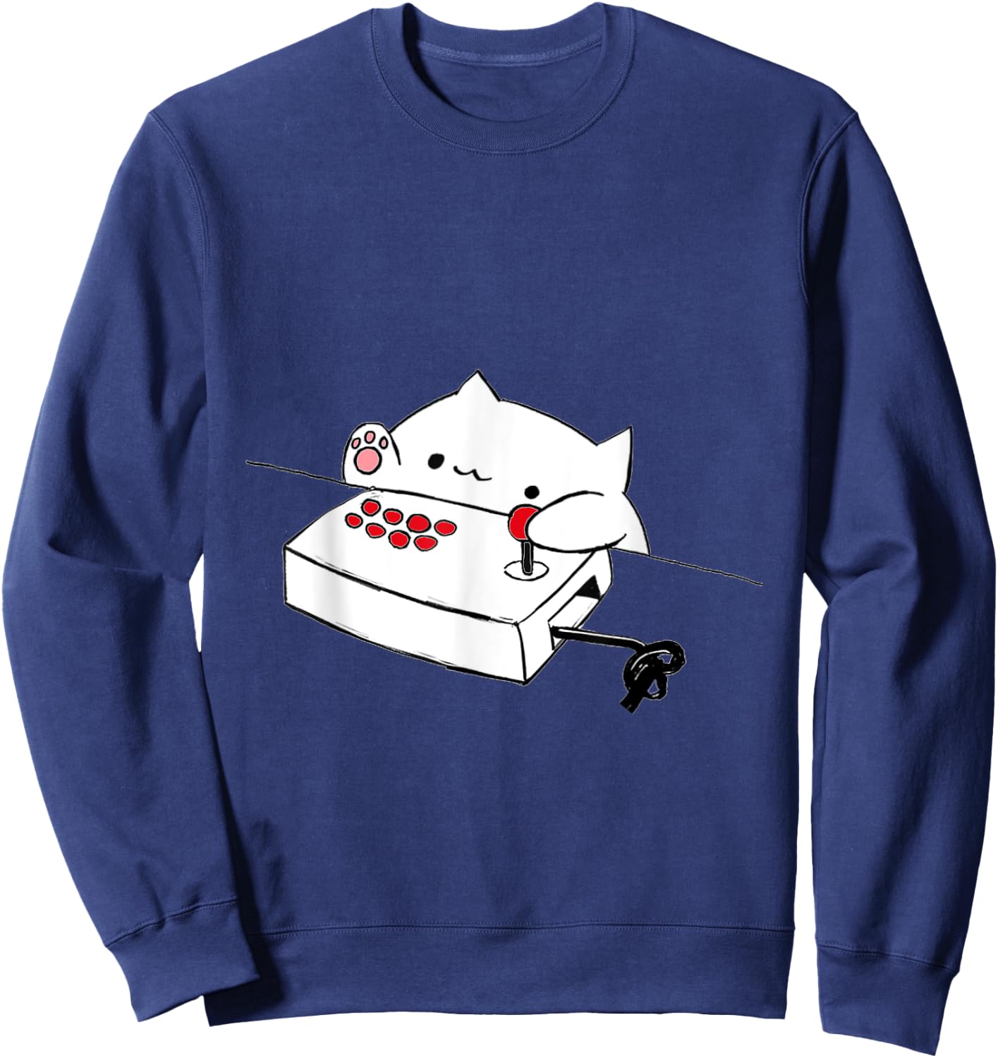 Funny Bongo Cat Funny Cute Gamer Meme Cat Men Women Kids Sweatshirt - Sweatshirt | Navy