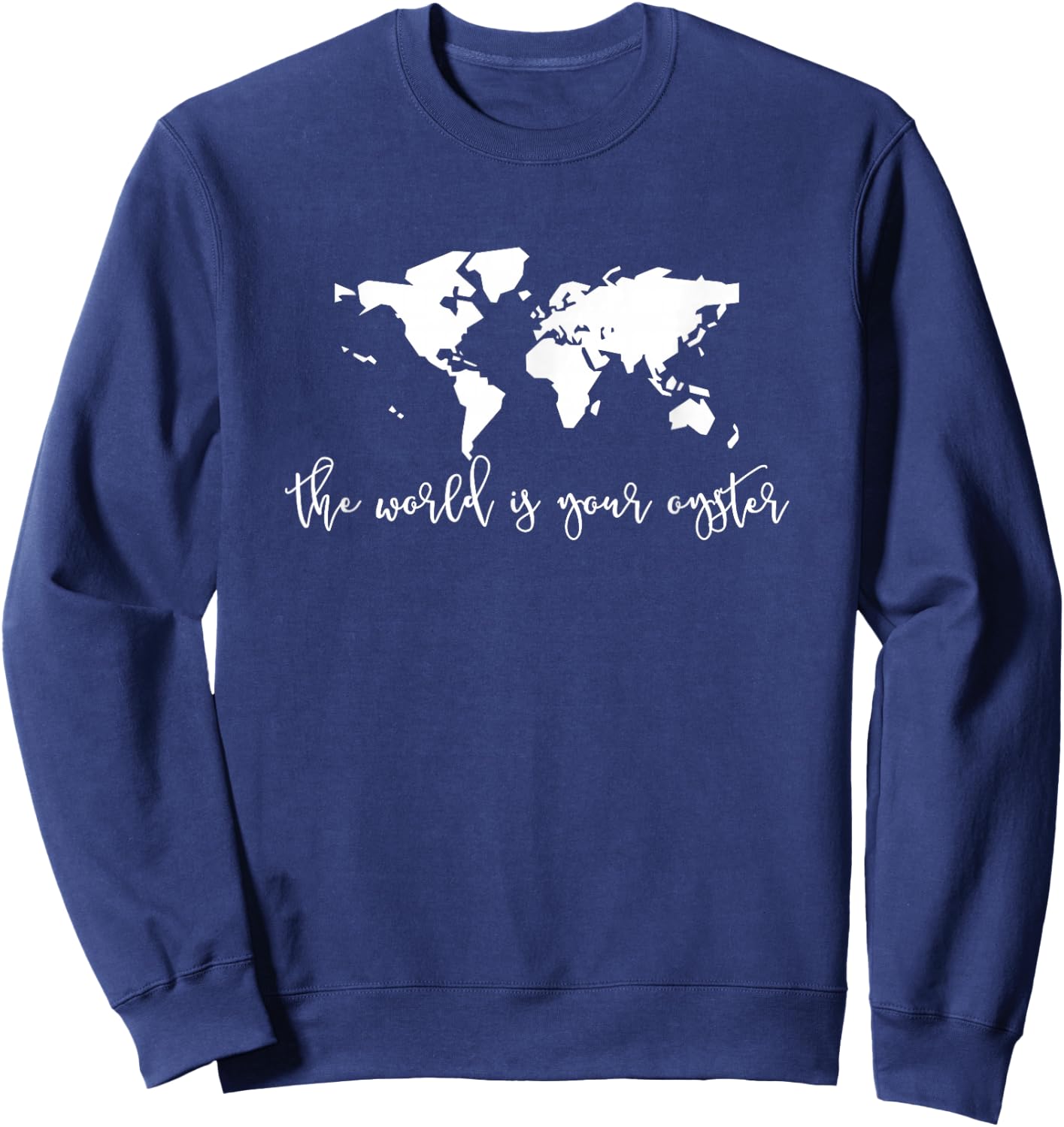 The World is Your Oyster World Map Sweatshirt - Sweatshirt | Navy