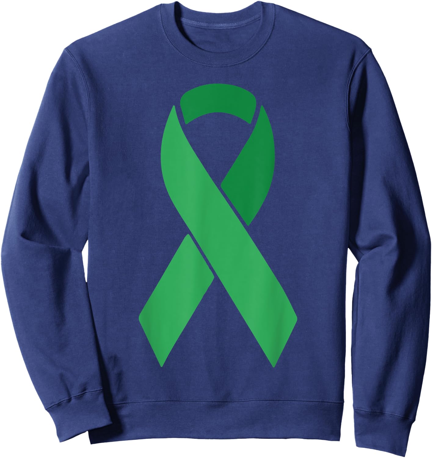 Green Ribbon Scoliosis Mental Health Awareness Sweatshirt - Sweatshirt | Navy