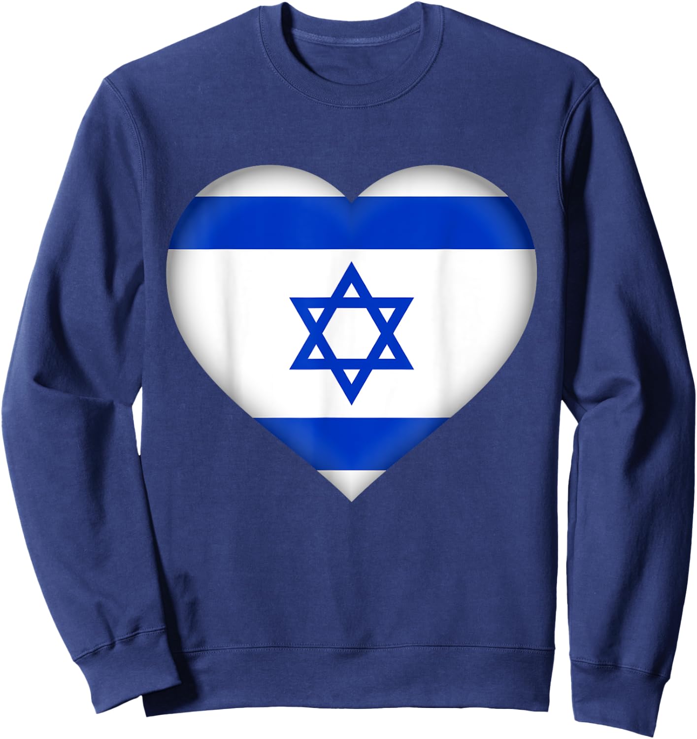 I Love Israel | Israeli Flag Heart Outfit Sweatshirt - Sweatshirt | Navy