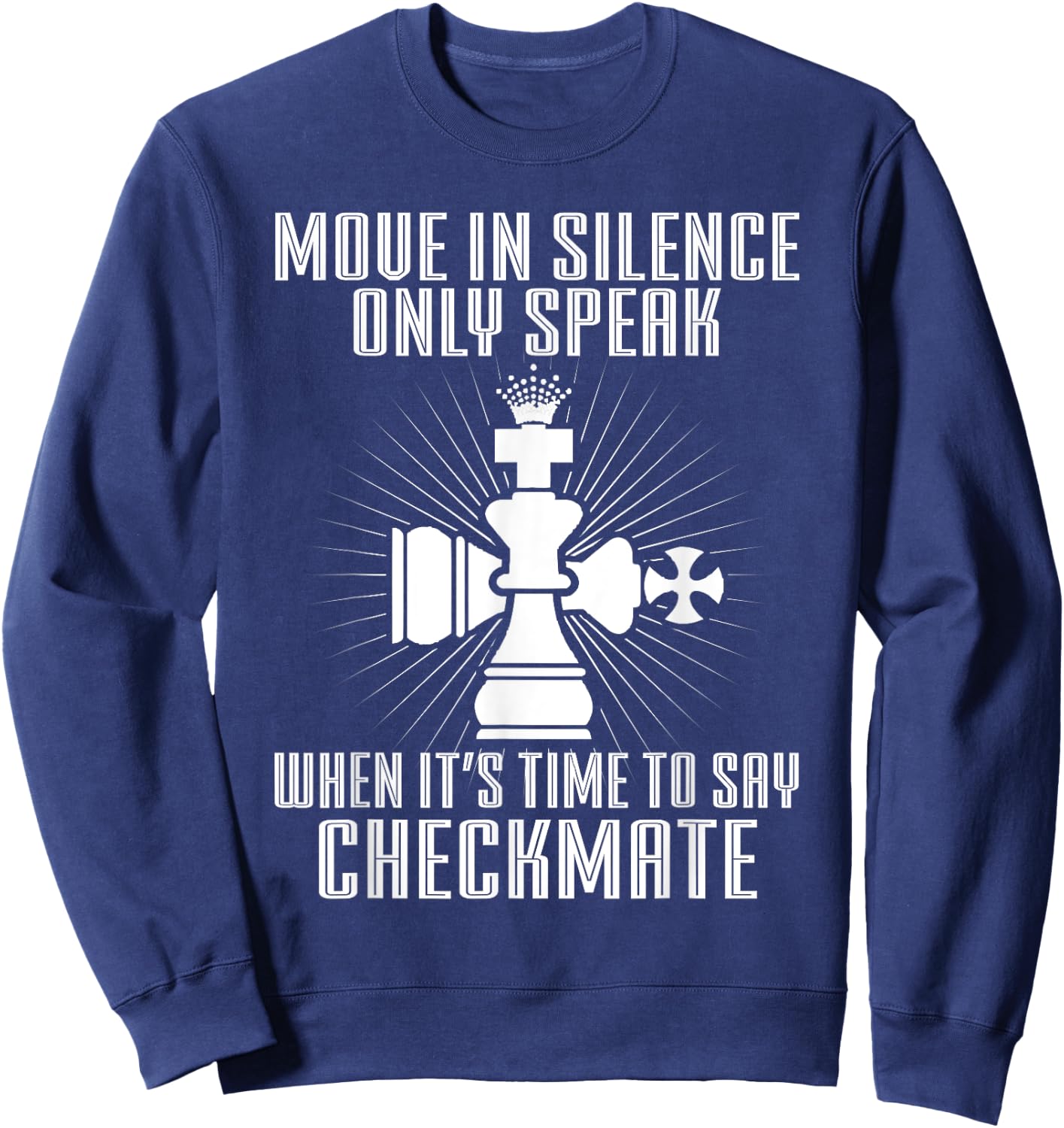 Checkmate T Shirt - Chess Game King and Queen Sweatshirt - Sweatshirt | Navy