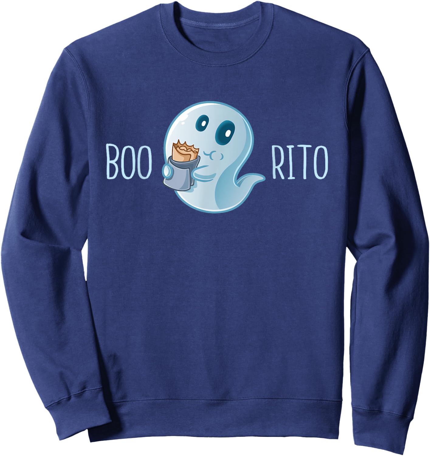 Boo-Rito Ghost Mexico Taco Burrito Ghost Halloween Costume Sweatshirt - Sweatshirt | Navy