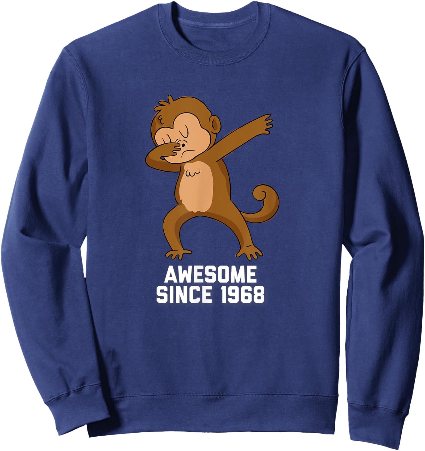 Awesome since 1968 Monkey Dabbing Sweatshirt - Sweatshirt | Navy