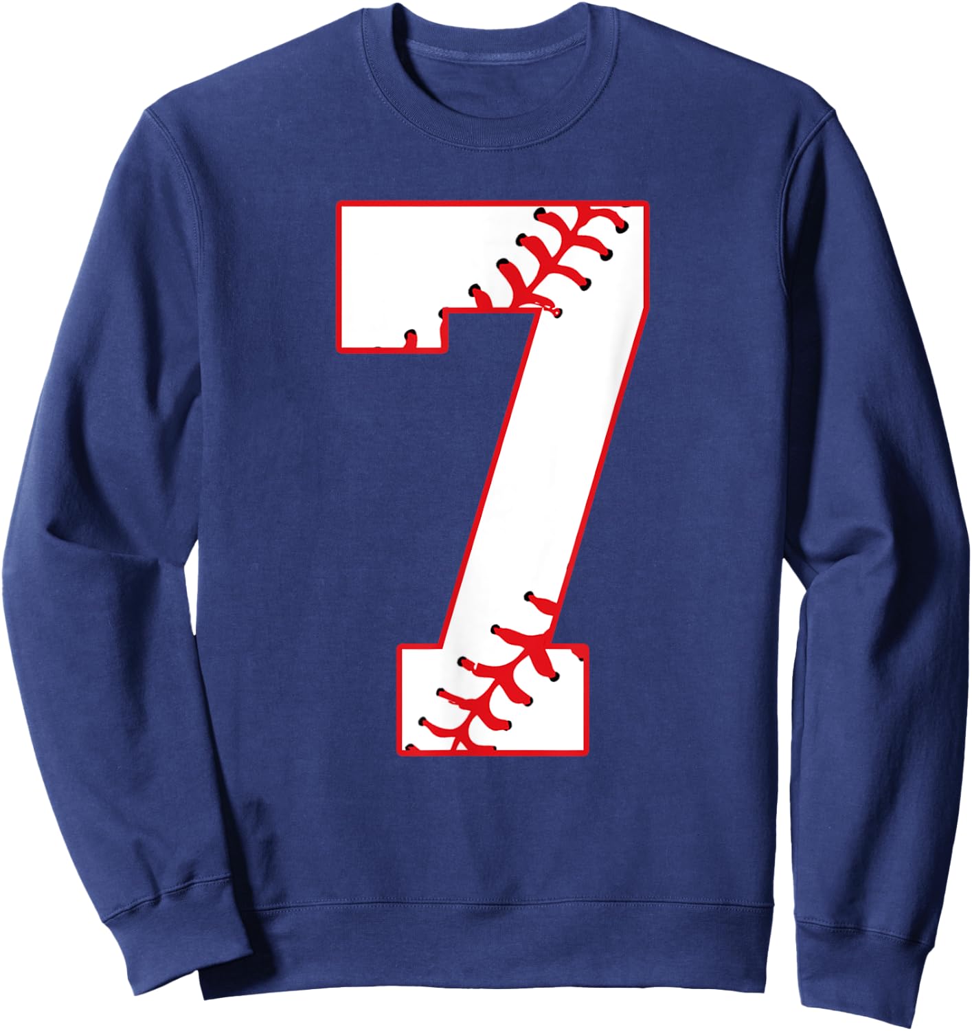 Cute Seventh Birthday Party 7th Baseball Born 2012 Sweatshirt - Sweatshirt | Navy