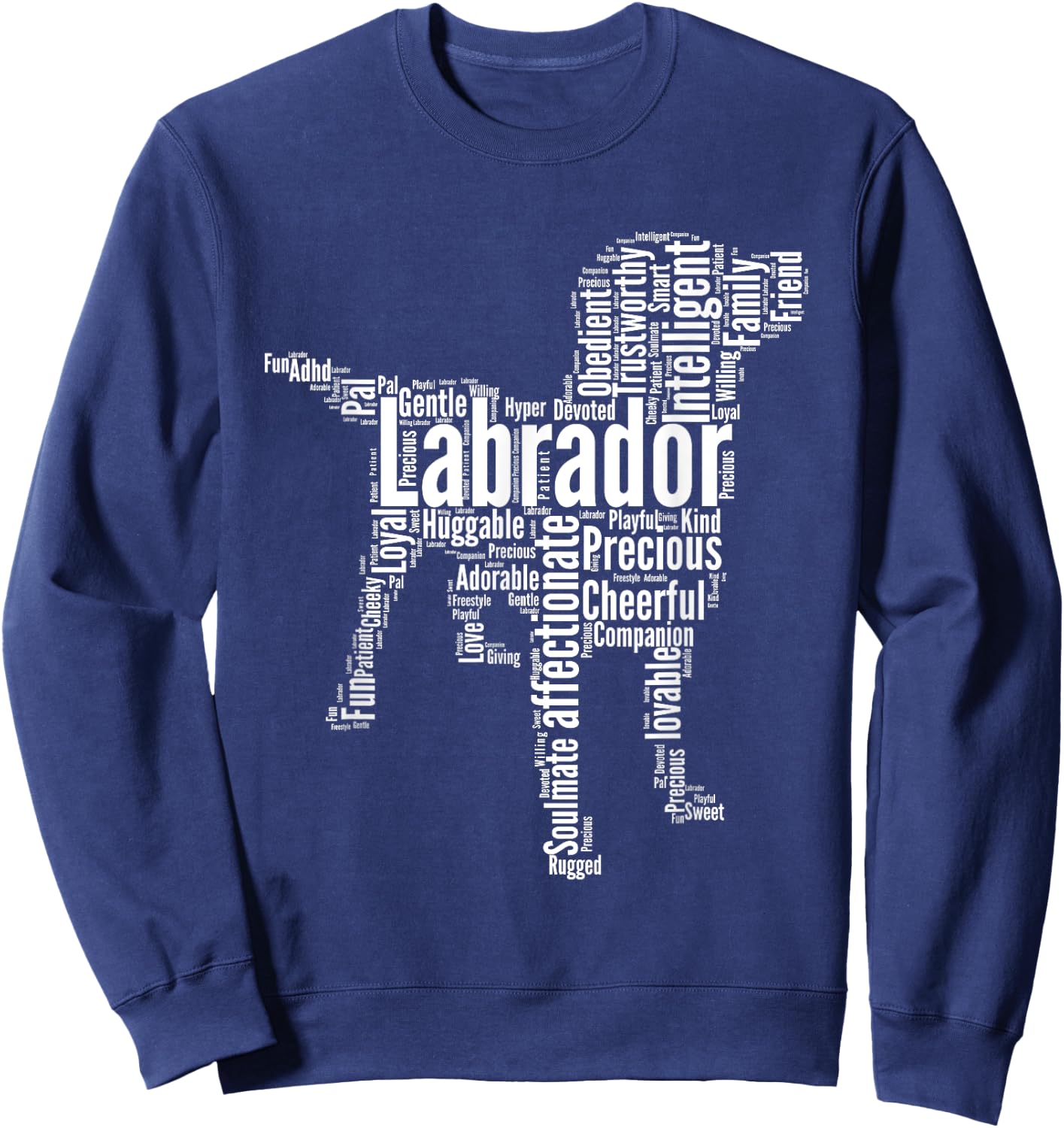 Labrador Calligram I Love My Lab Dad Sweatshirt - Sweatshirt | Navy