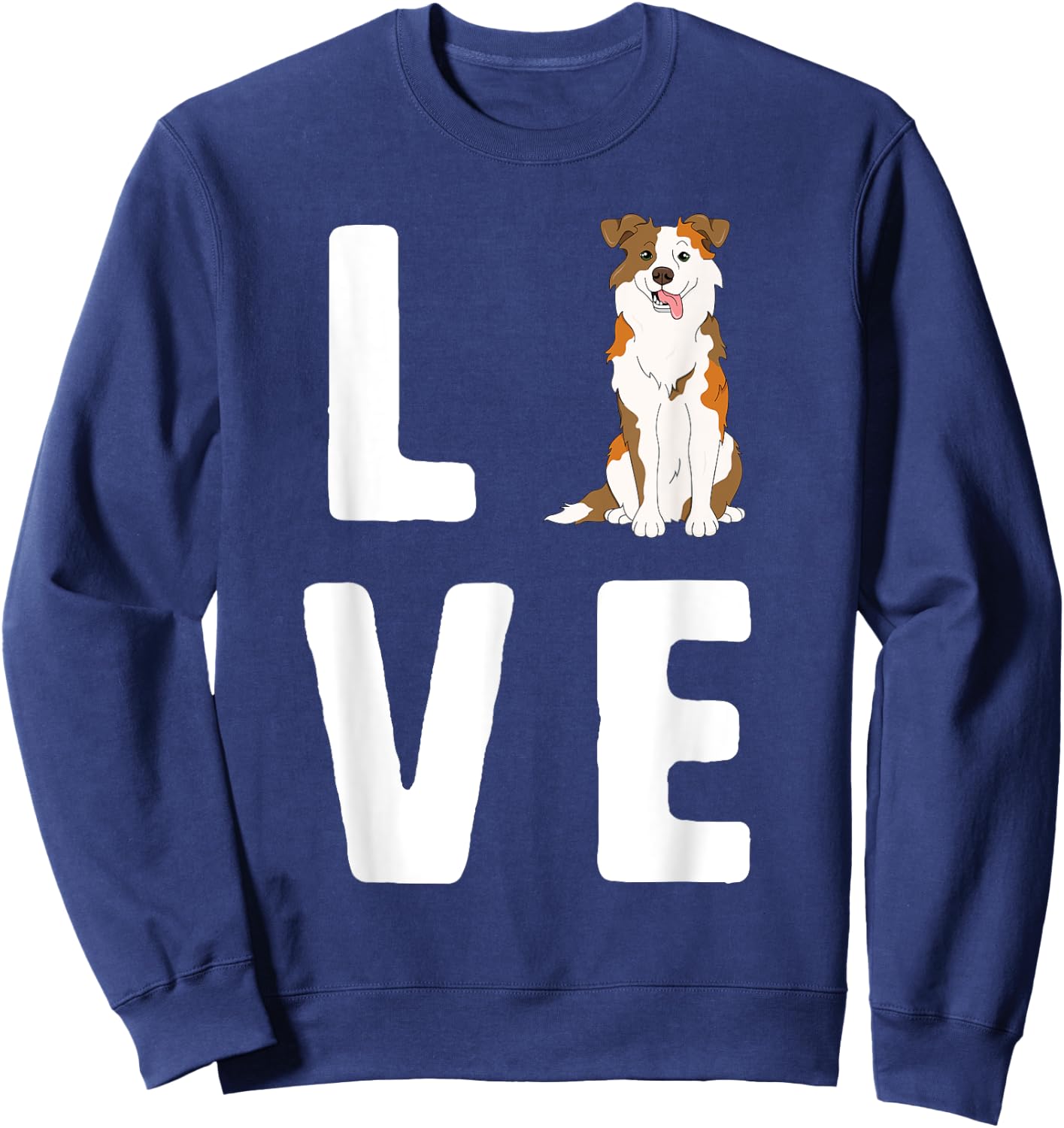 Love Australian Shepherds Lover Red Merle Women Dog Mama Sweatshirt - Sweatshirt | Navy
