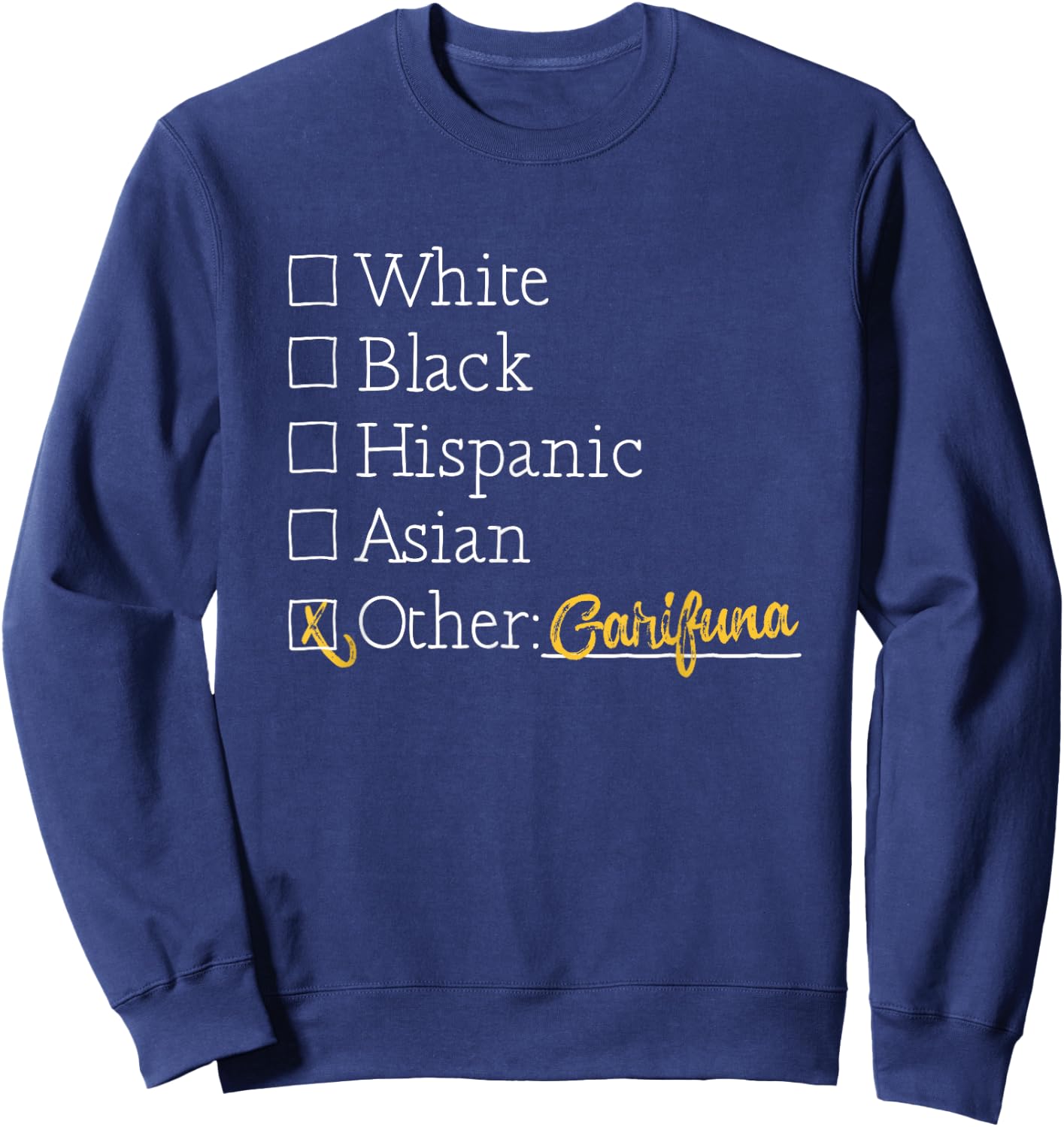 Garifuna Clothes Garifuna - -Adults, Black, Small, Short Sleeve, Cotton 60% Polyester 40%, Modern, , T Back, Letter Print, Music, Birthday, Casual, Walking Sweatshirt - Sweatshirt | Navy