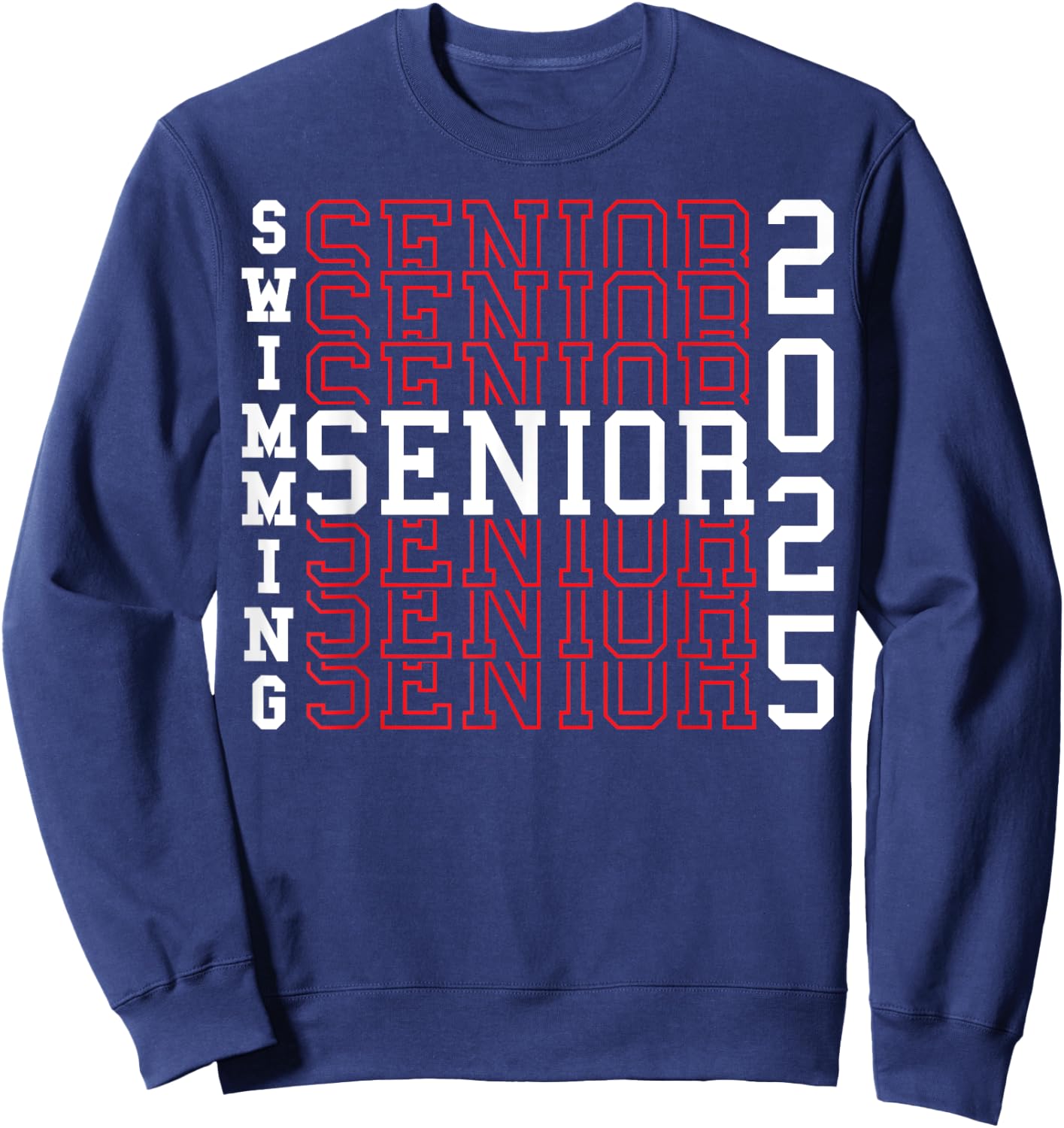 Swimming Senior Night Swimming Senior 2025 Graduation 40 Sweatshirt - Sweatshirt | Navy