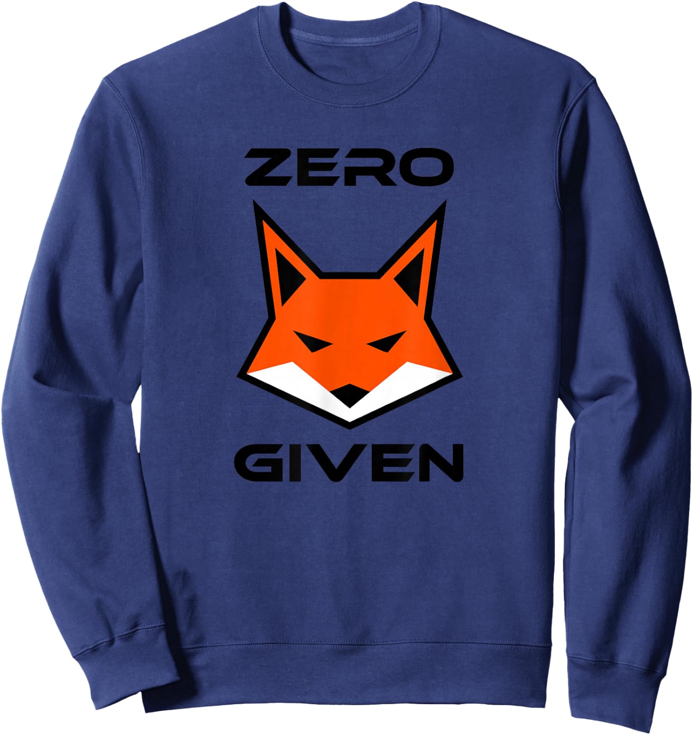 Zero Fox Given Hipster Fox Humor Sweatshirt - Sweatshirt | Navy
