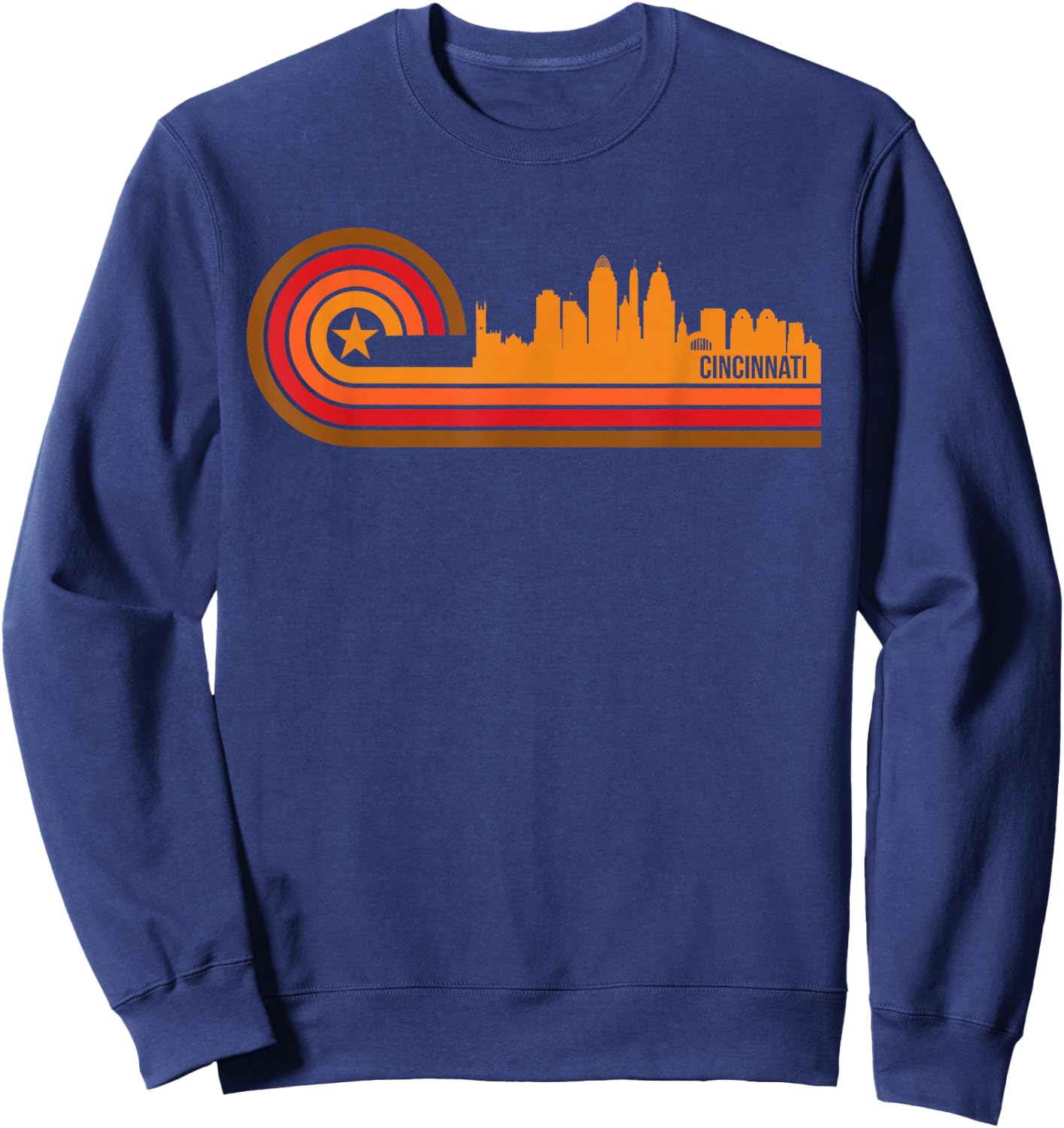 Retro Cincinnati - Cincinnati OH Skyline Shirt Sweatshirt - Sweatshirt | Navy