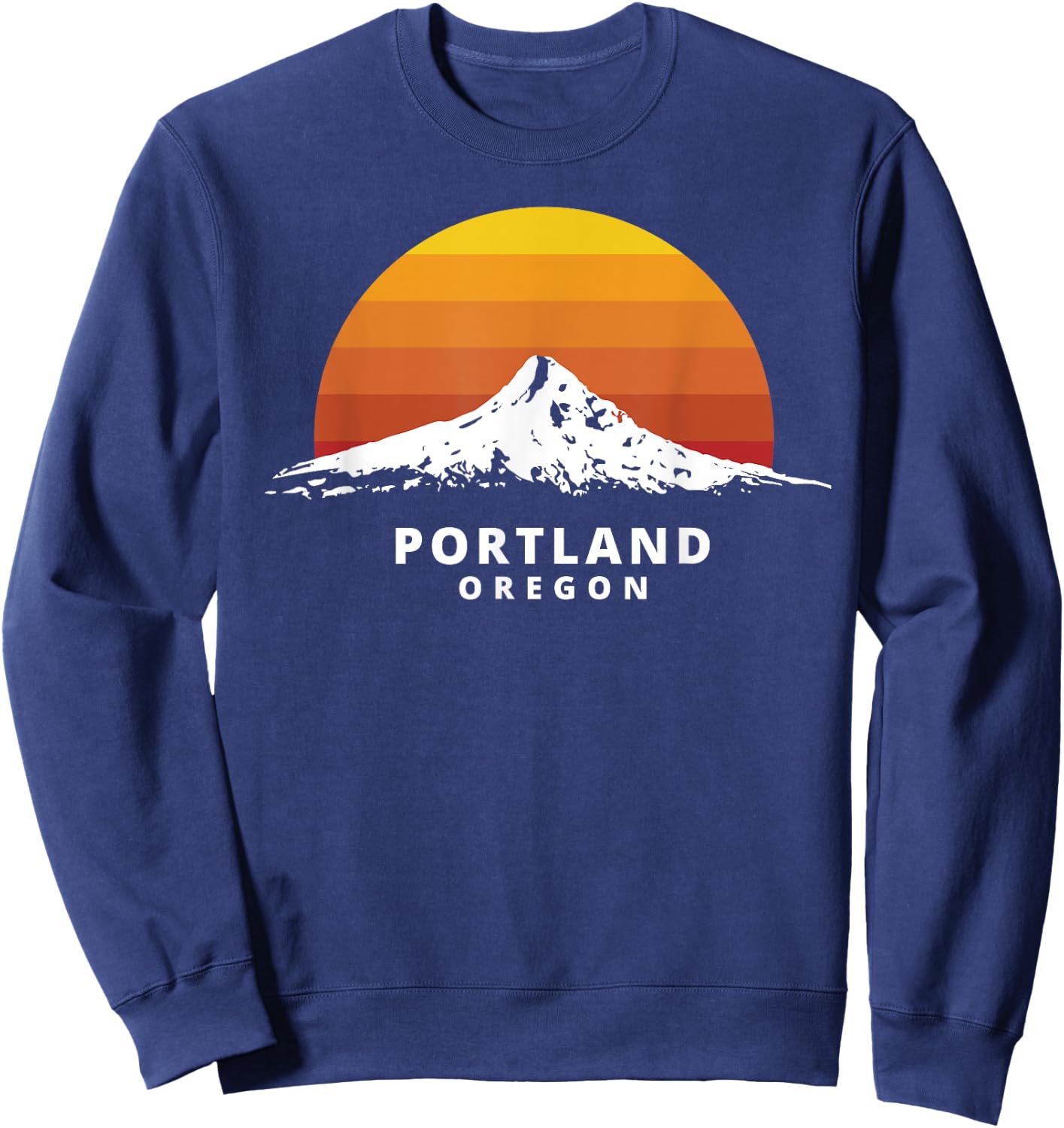 Portland Oregon Mt. Hood Sunset - Clean Variant Sweatshirt - Sweatshirt | Navy