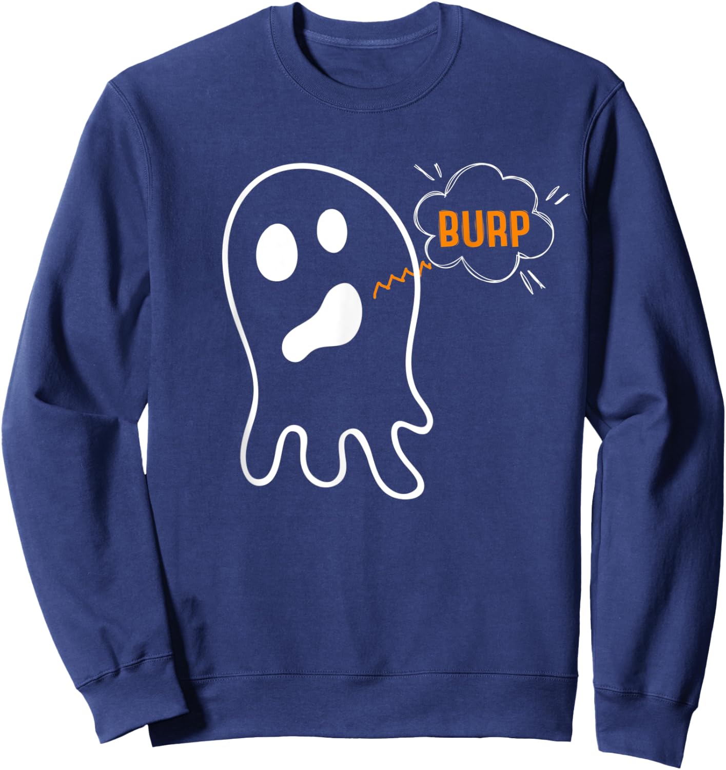 Burping Ghost Belch Burp Funny Halloween Sweatshirt - Sweatshirt | Navy