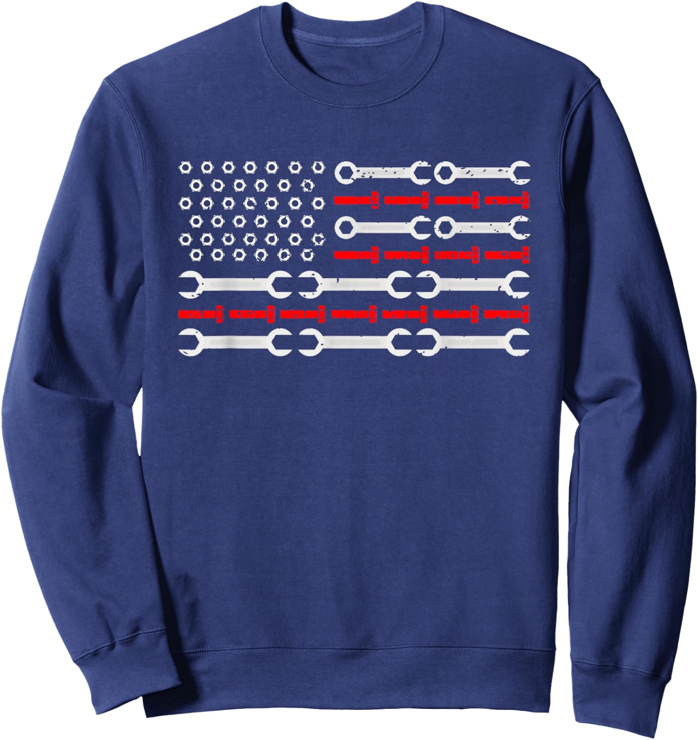 Nuts Bolts And Screwdrivers Auto Mechanic American Flag Sweatshirt - Sweatshirt | Navy
