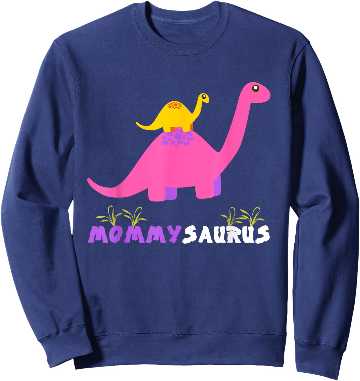 Mommysaurus Shirt Cute Mother Dinosaur Mommy Saurus Matching Sweatshirt - Sweatshirt | Navy