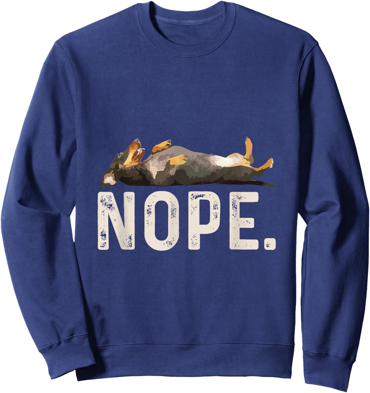 Nope Lazy Dachshund Dog Lover Gift Women Girls Kids Sweatshirt - Sweatshirt | Navy