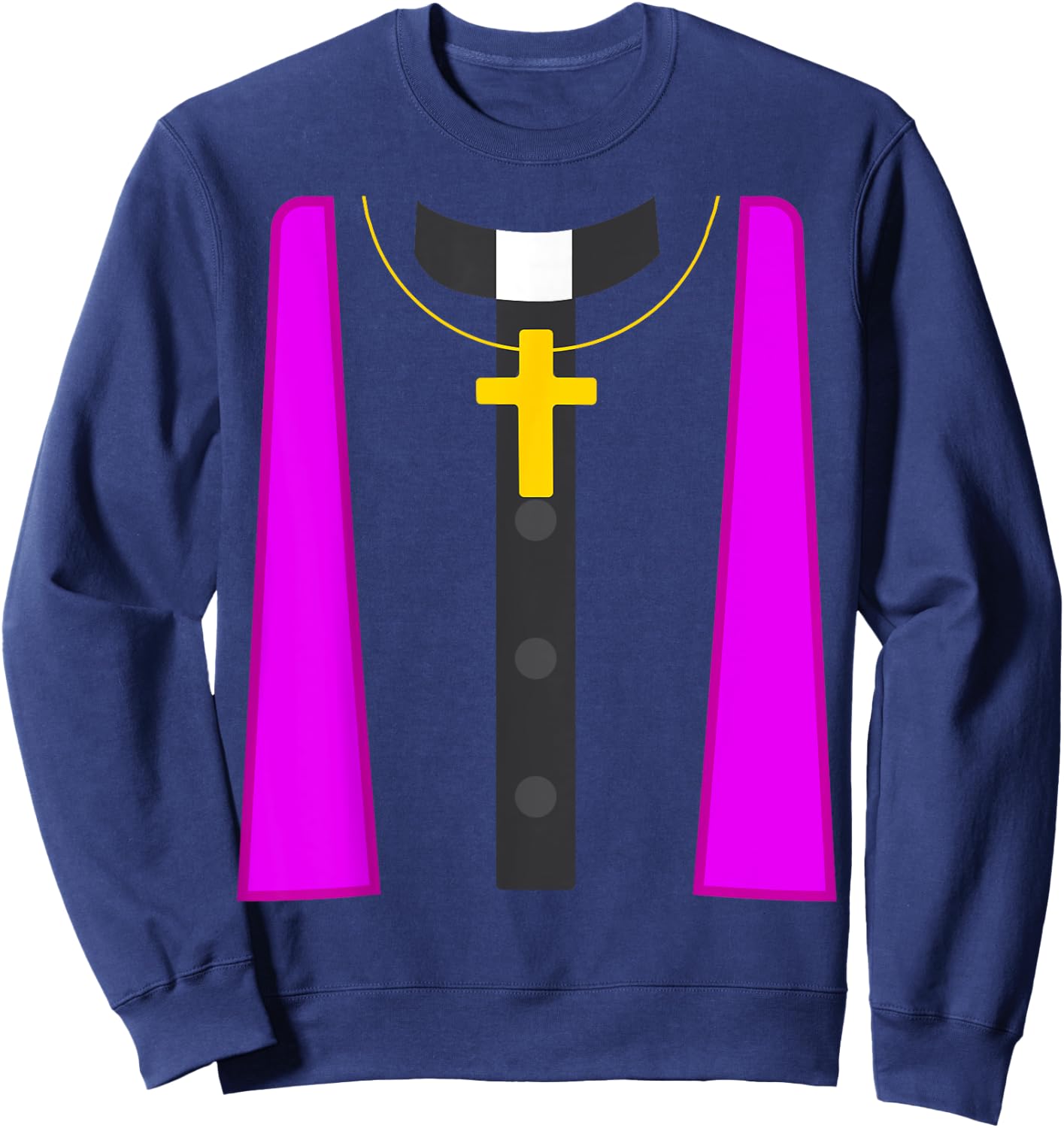 Catholic Priest Chaplain Padre Halloween Party Costume Sweatshirt - Sweatshirt | Navy