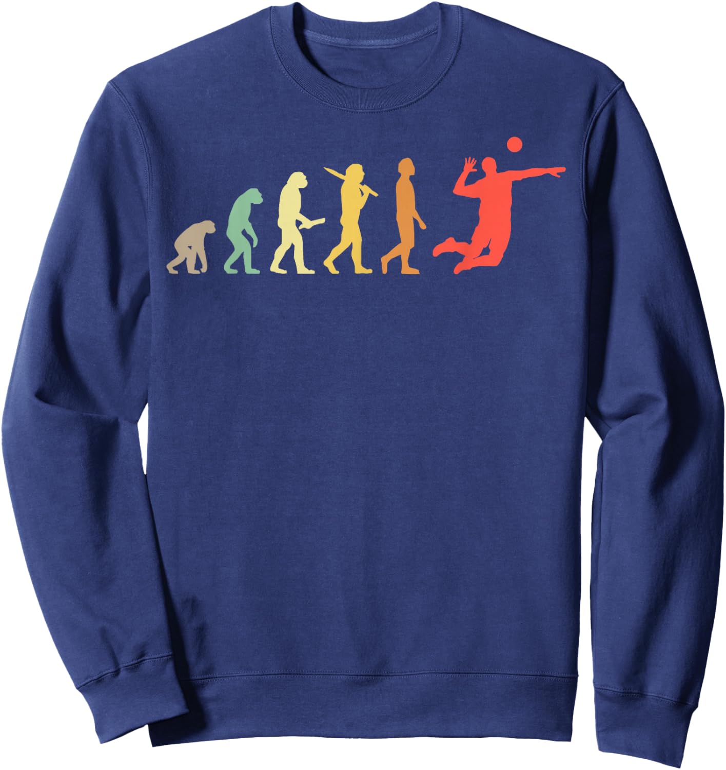 Retro Volleyball Evolution Gift Volleyball Players Sweatshirt - Sweatshirt | Navy
