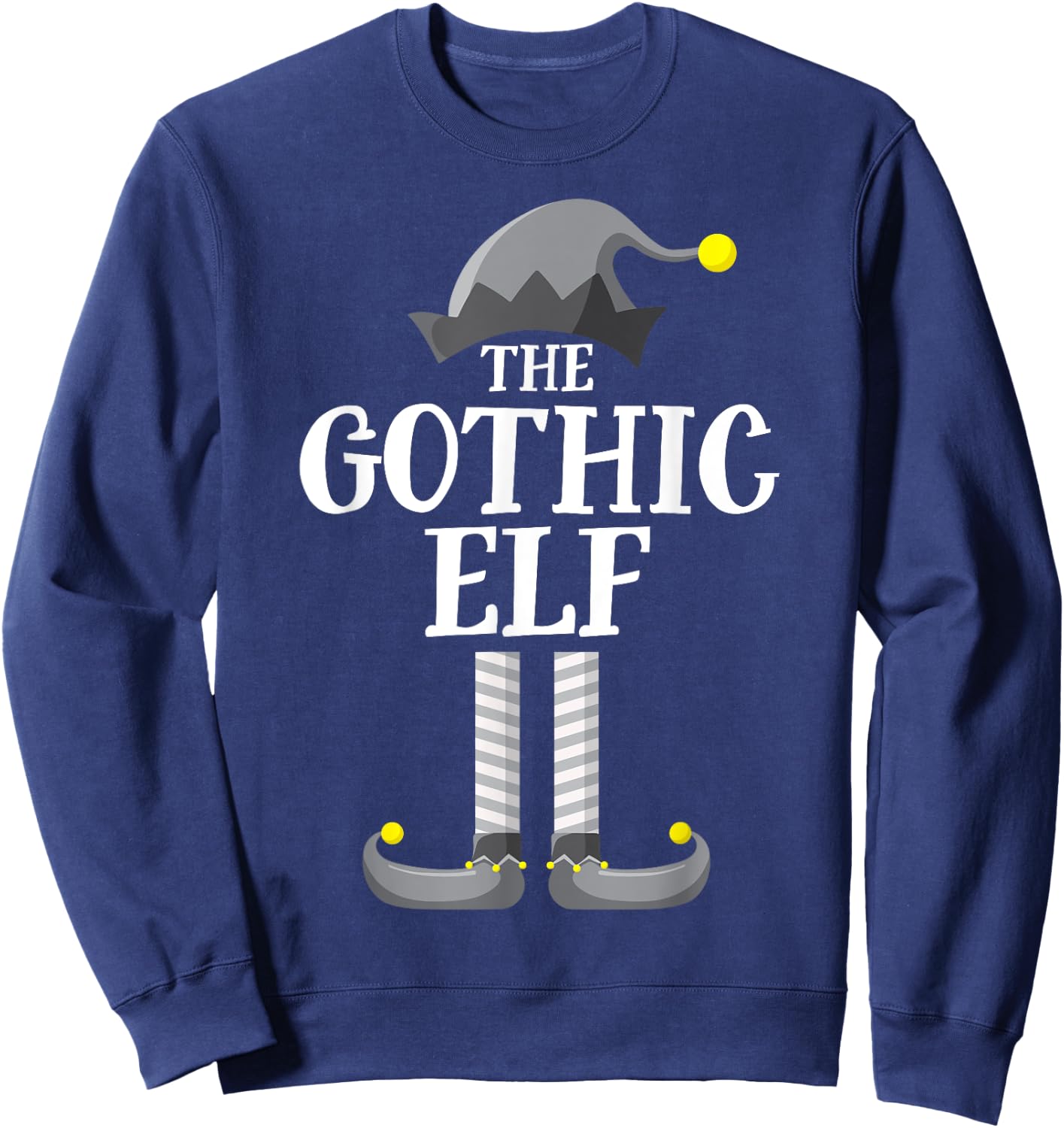 Gothic Black Elf Matching Family Group Christmas Party PJ Sweatshirt - Sweatshirt | Navy