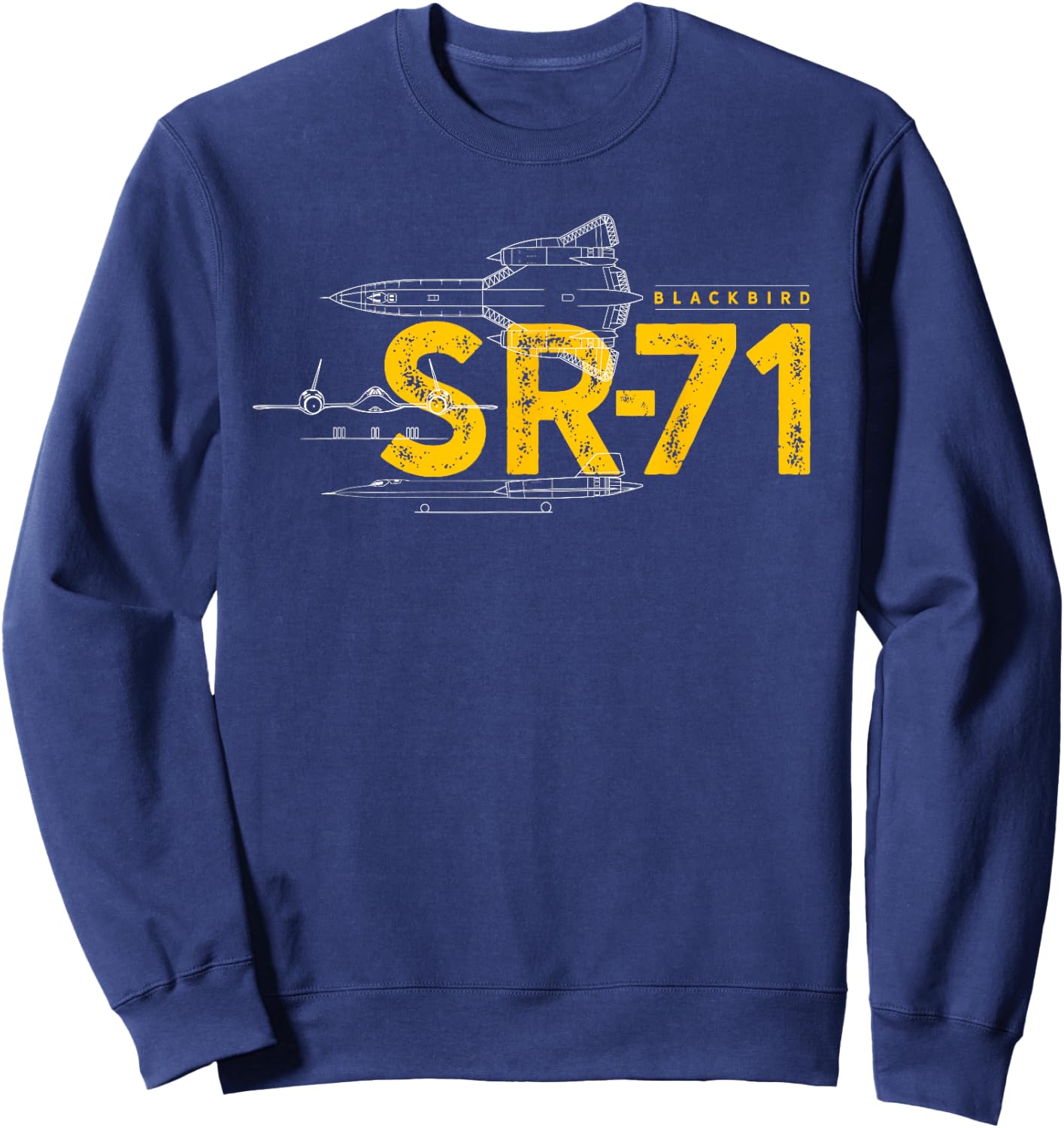 SR-71 Blackbird Air Force Military Jet Sweatshirt - Sweatshirt | Navy
