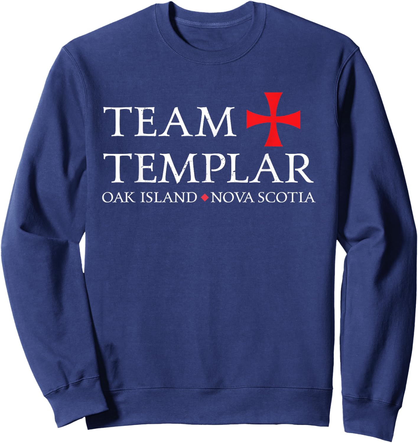 Team Templar Funny Oak Island Treasure - White Sweatshirt - Sweatshirt | Navy