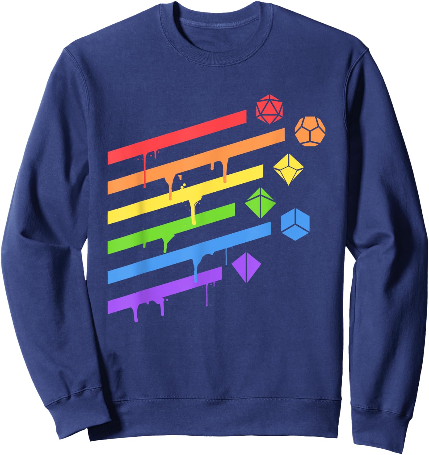 Minimalist Polyhedral Dice Set Colors D20 Collector Sweatshirt - Sweatshirt | Navy