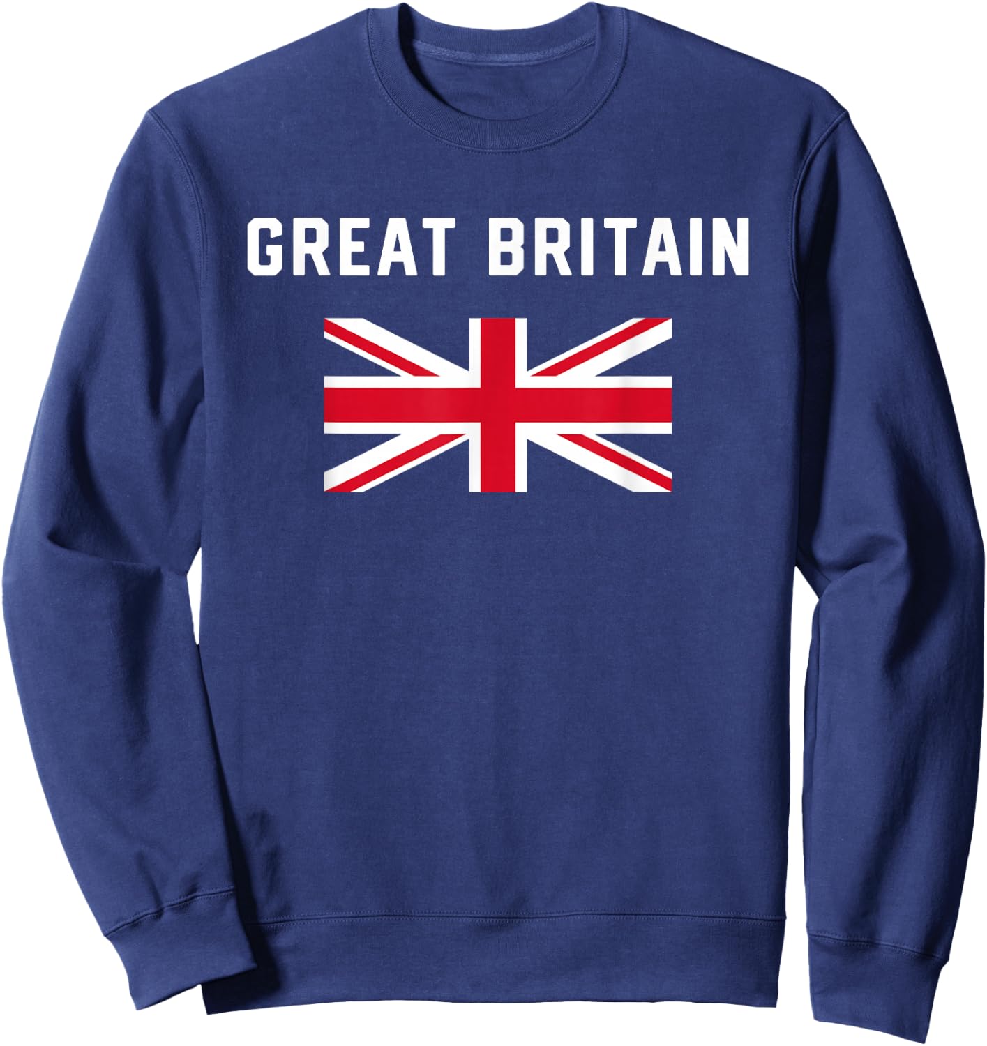 I Love Great Britain Minimalist UK Flag Sweatshirt - Sweatshirt | Navy