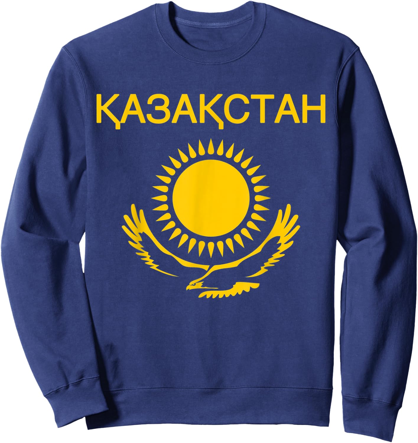 Kazakhstan Flag Shirt Kazakh Eagle Kazakhstani Pride Gift Sweatshirt - Sweatshirt | Navy