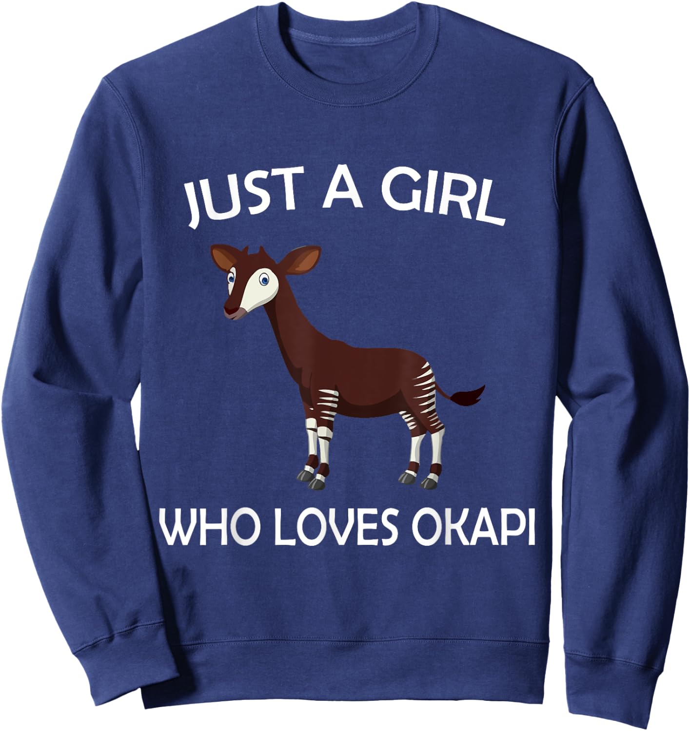 Cute Just A Girl Who Loves Okapi Sweatshirt - Sweatshirt | Navy