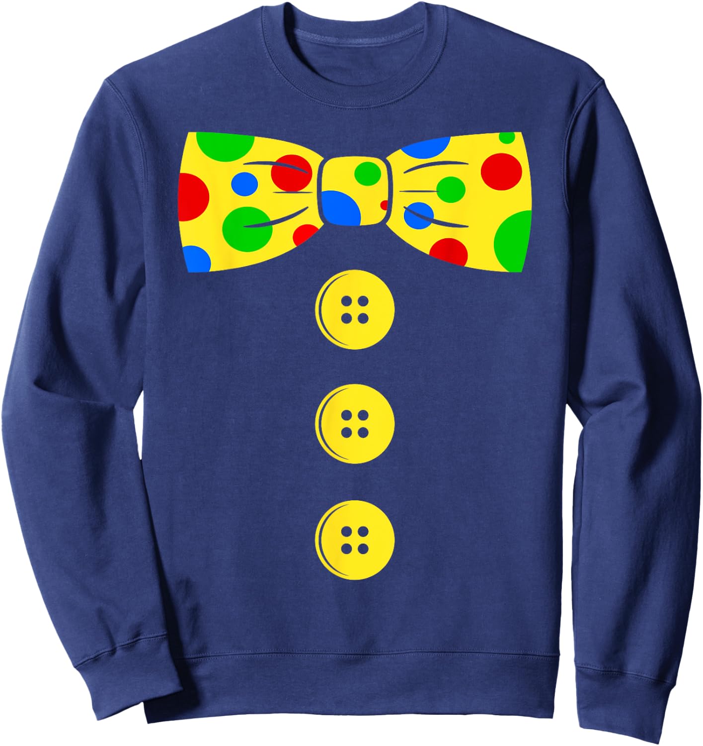 Clown Big Bow Tie | Funny tacky clown outfit Sweatshirt - Sweatshirt | Navy