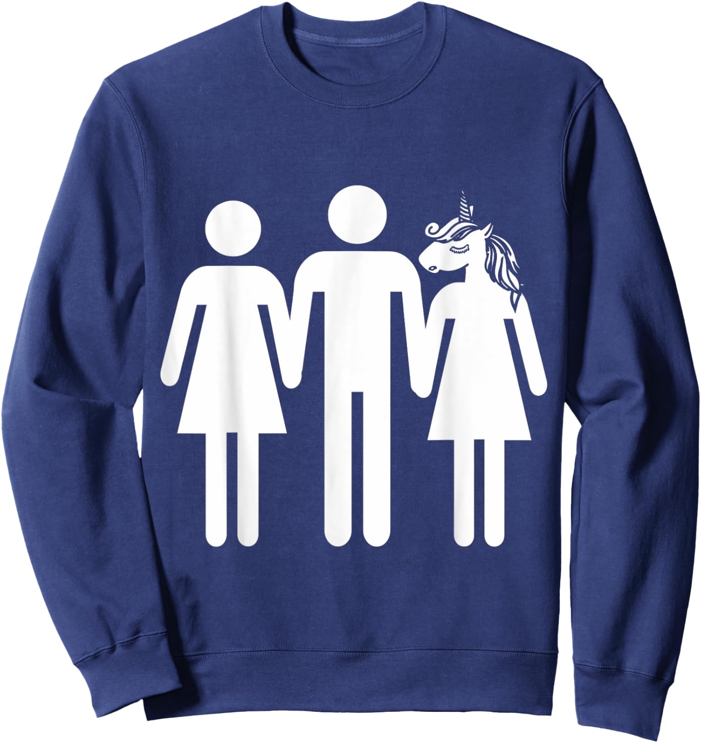 Unicorn Threesome Funny Shirt Sweatshirt - Sweatshirt | Navy