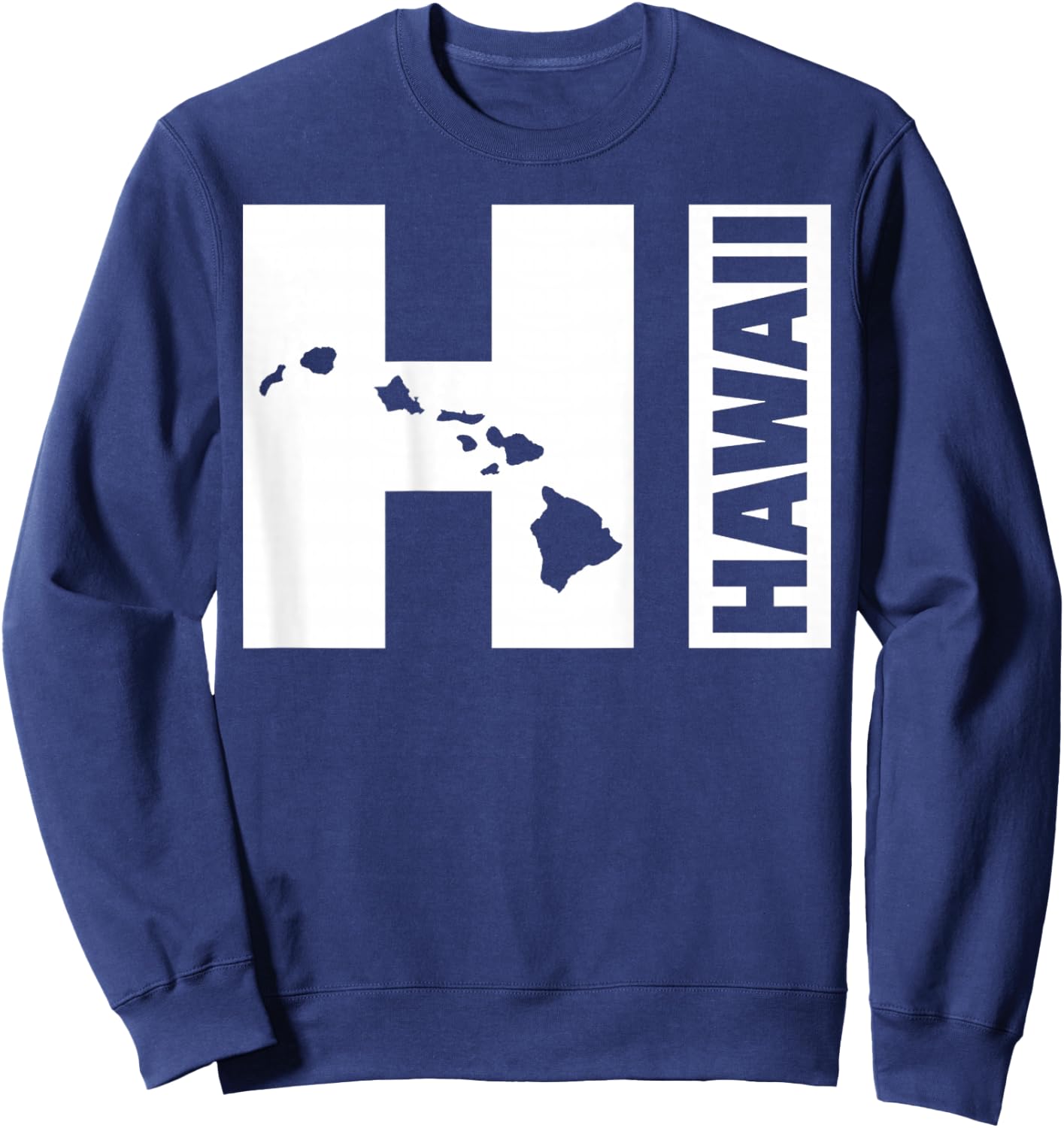 Vintage Hawaiian Islands Hawaii Aloha State Sweatshirt - Sweatshirt | Navy