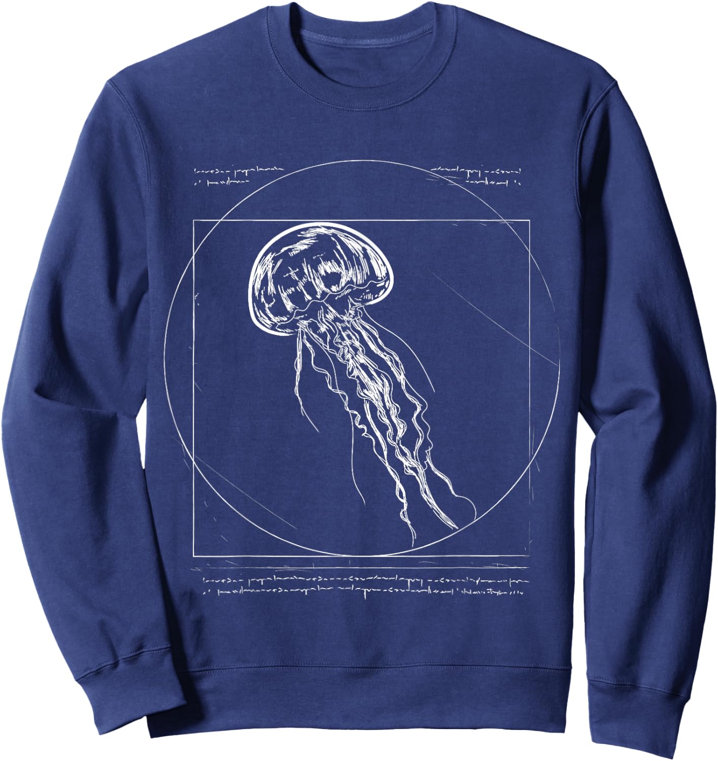 Beach Jellyfishes Art Drawing Dress Gift Vitruvian Jellyfish Women Girls Kids Sweatshirt - Sweatshirt | Navy