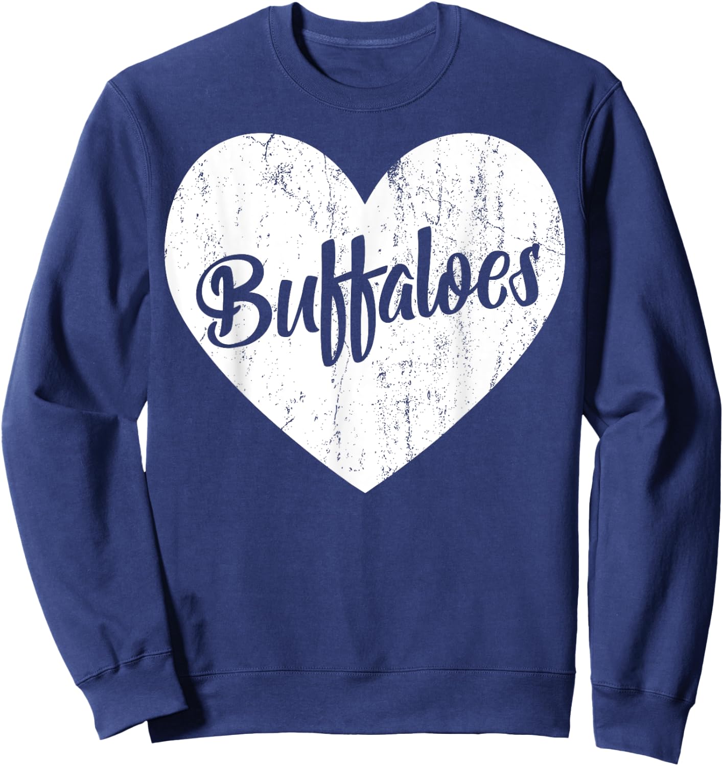 Buffaloes School Sports Fan Team Spirit Mascot Heart Gift Sweatshirt - Sweatshirt | Navy