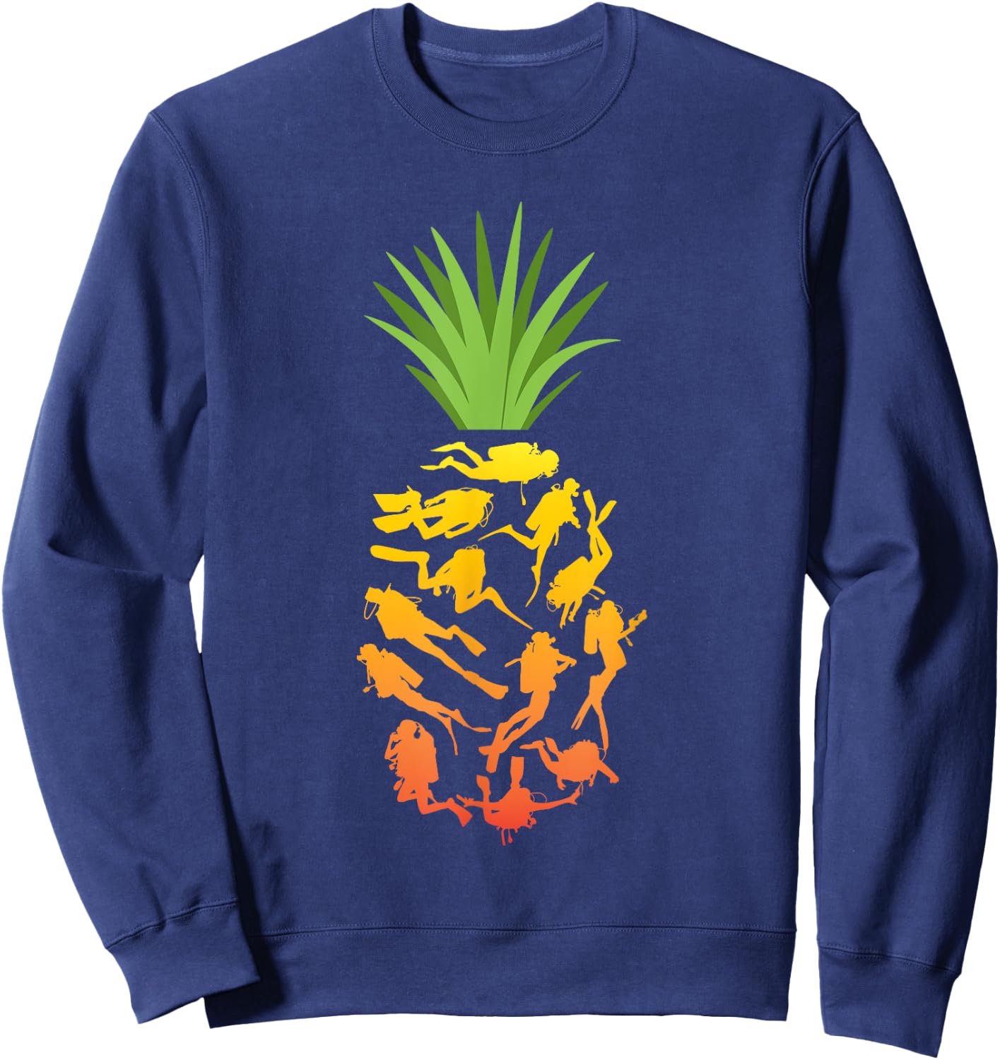 Pineapple Diving Ocean Freediving Sea Apnea Dive Diver Sweatshirt - Sweatshirt | Navy