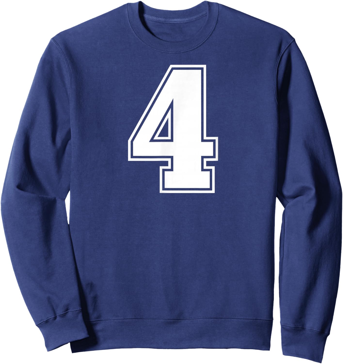 4 Number Four Team Sports Graphic Varsity Matching Sweatshirt - Sweatshirt | Navy