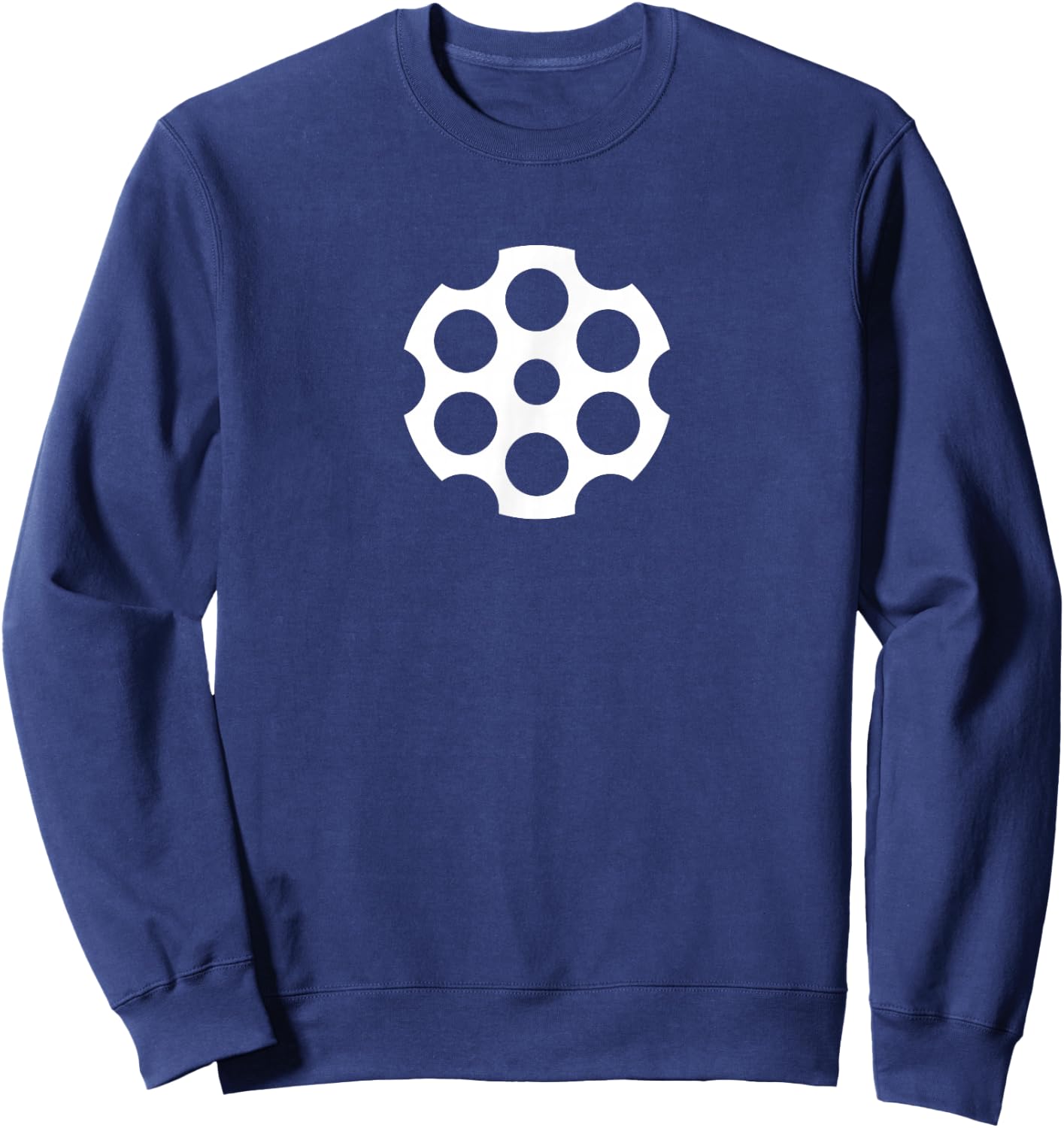 Revolver Pistol Gun - Revolver Chamber Logo (White) Sweatshirt - Sweatshirt | Navy