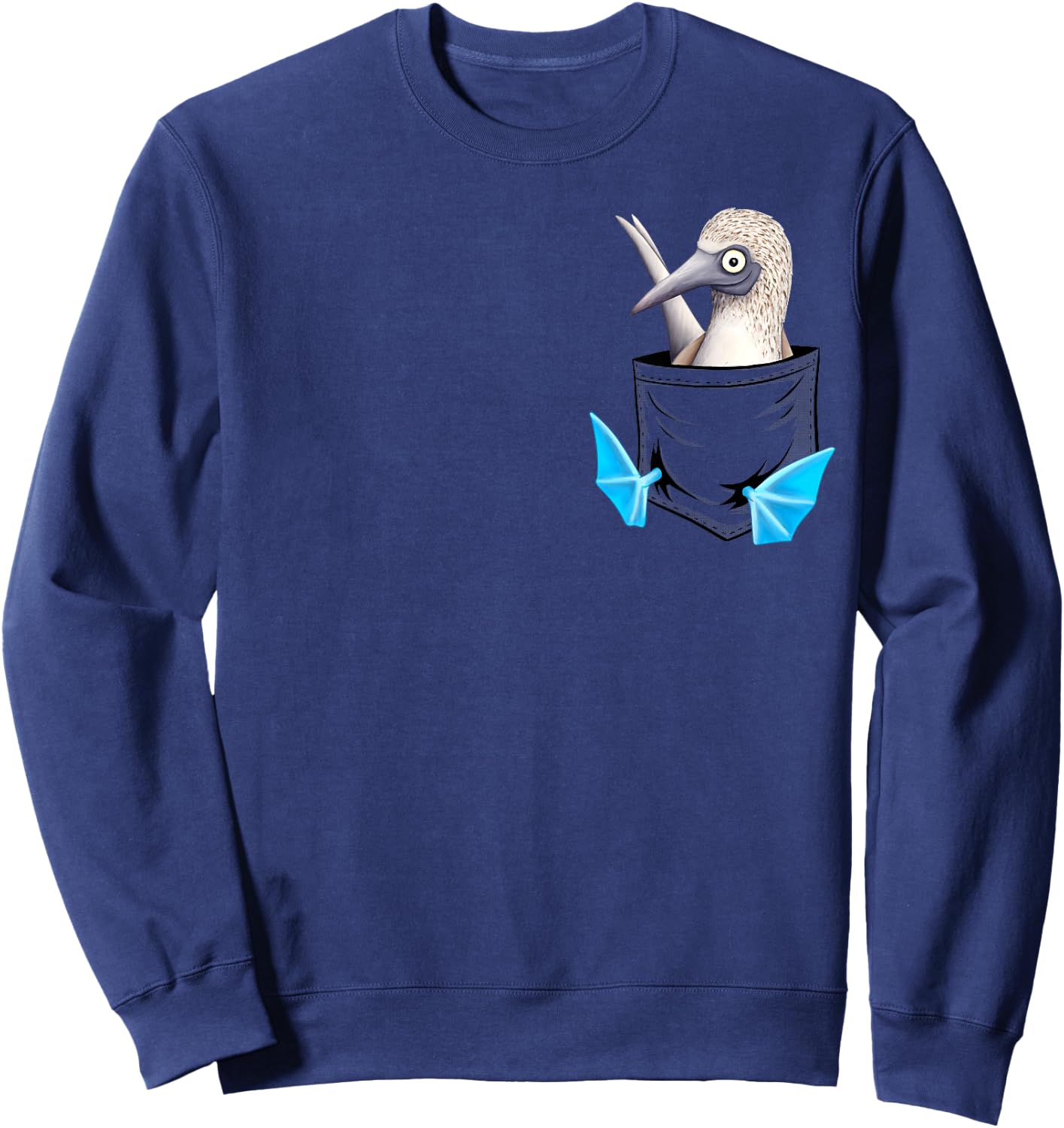 Skizzenmonster Quirky Seabird Gifts Blue Foot Booby Pocket Sweatshirt - Sweatshirt | Navy