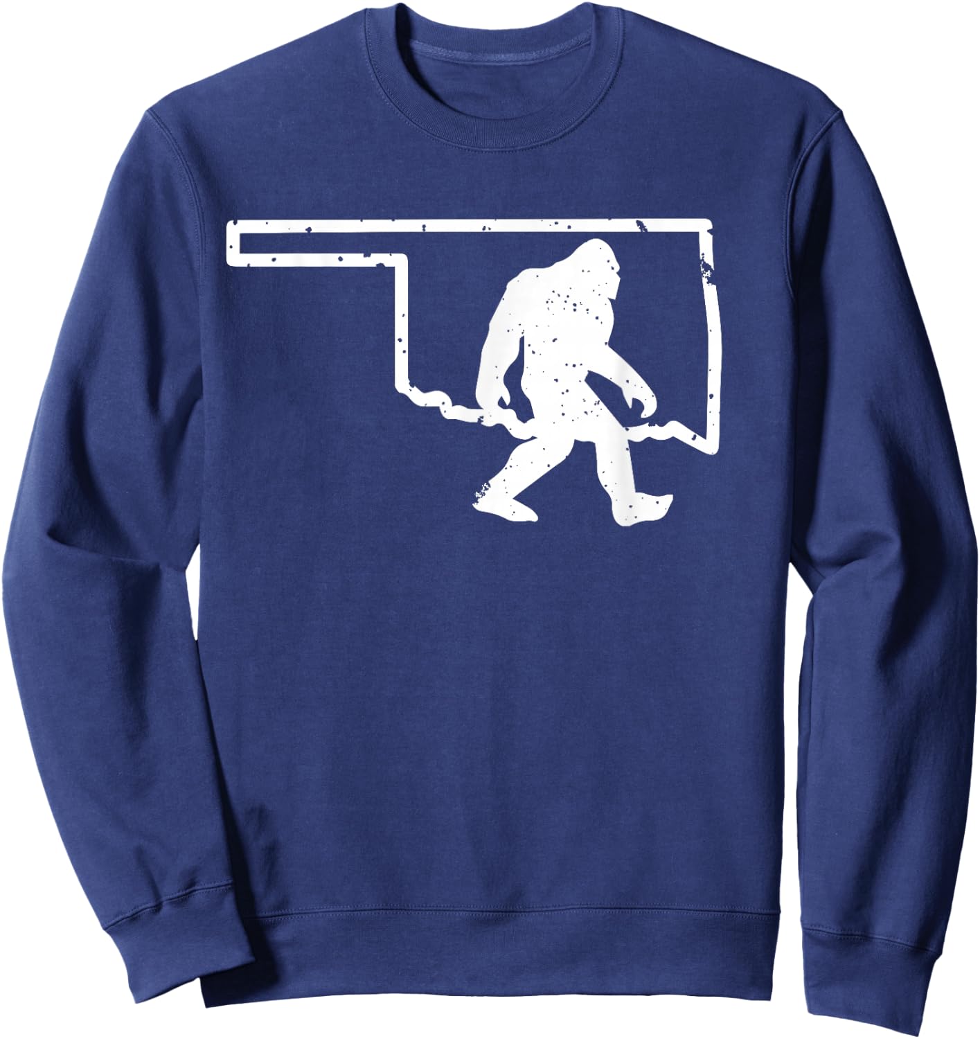 Oklahoma Bigfoot Hunter Sasquatch Yeti State Pride Funny Sweatshirt - Sweatshirt | Navy