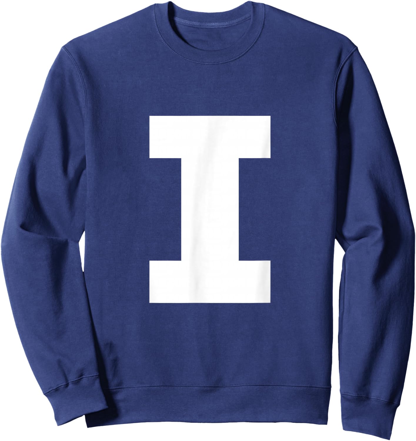 Letter I Capital Alphabet Monogram Initial Sweatshirt - Sweatshirt | Navy
