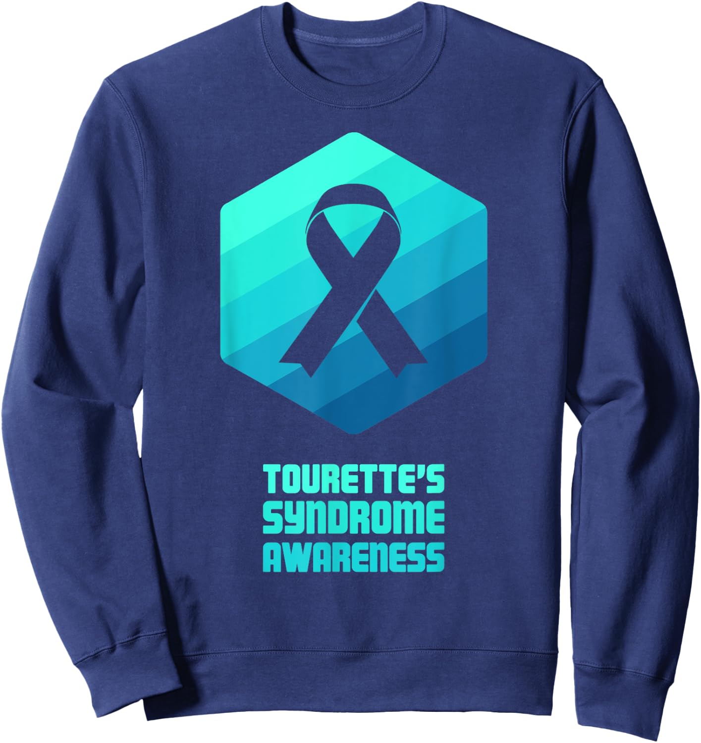 Ribbon | Tourette Syndrome Awareness Sweatshirt - Sweatshirt | Navy