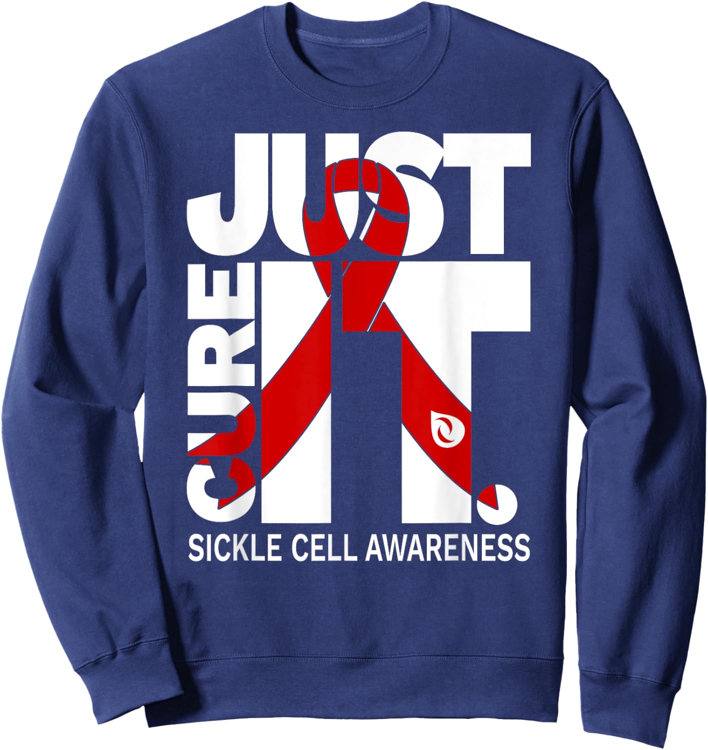 Just Cure Sickle Cell Awareness Ribbon Sweatshirt - Sweatshirt | Navy