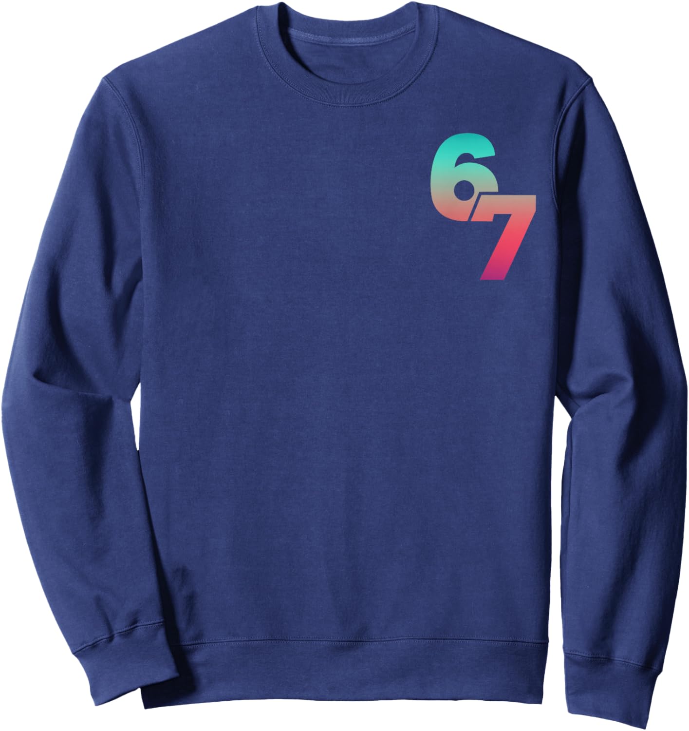 6 7 Graphic Six Seven Vintage 67 Girls Boys Kids Sweatshirt - Sweatshirt | Navy
