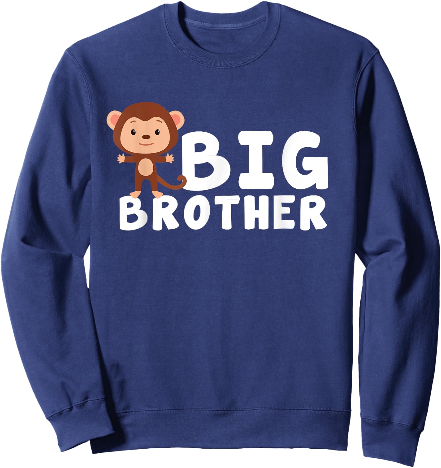 Zany Brainy | Cute Funny | Big Brother Monkey Chimp Sweatshirt - Sweatshirt | Navy